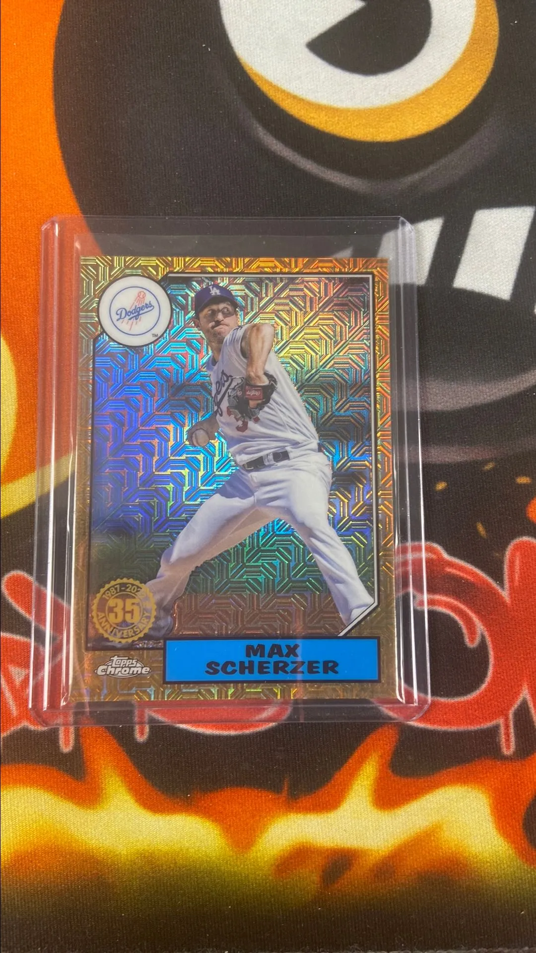 Product image for 2022 Topps Series 2 Max Scherzer Orange Mojo /25 Dodgers