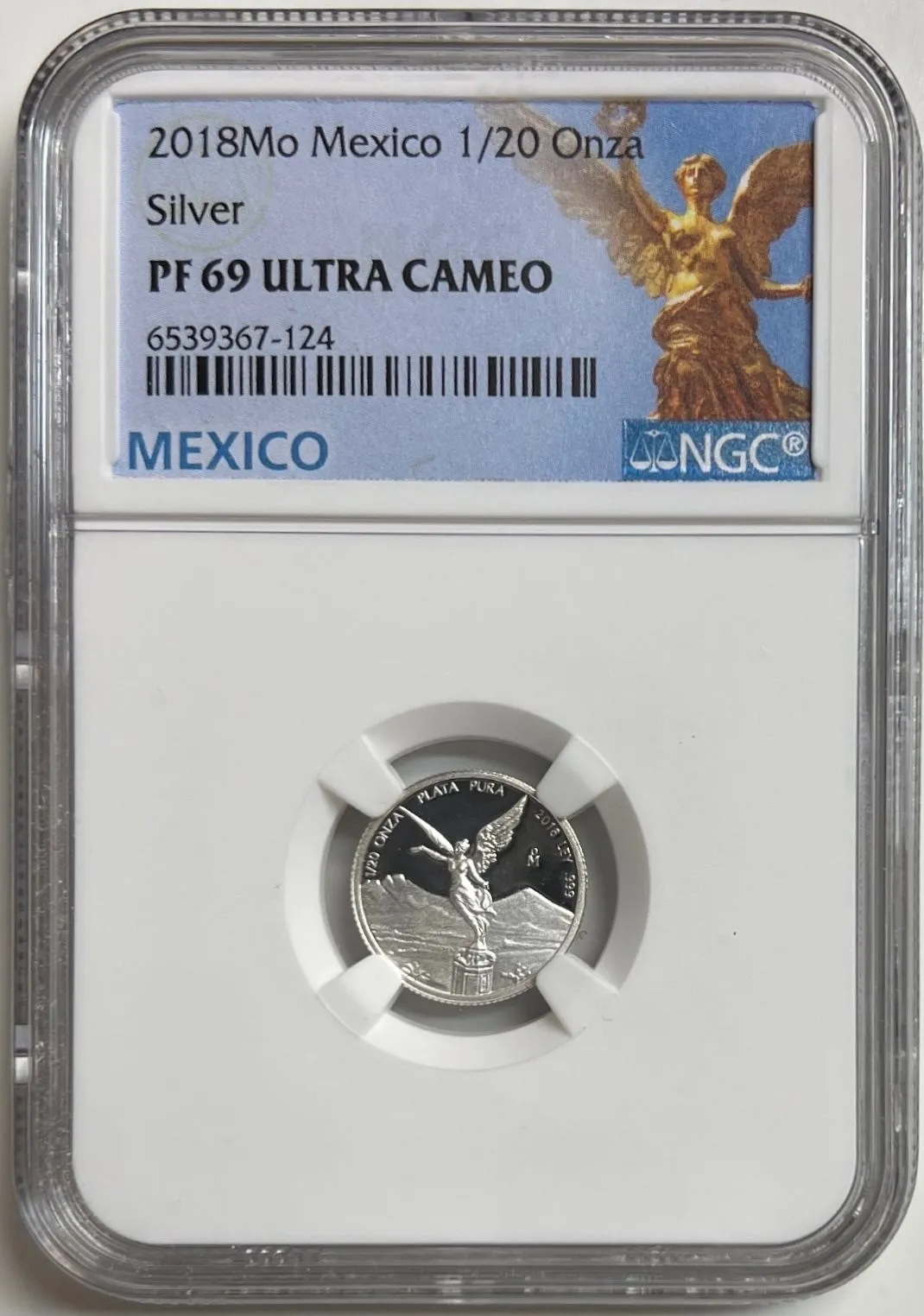 Product image for 2018 Mexico 1/20 Onza NGC PF69 Ultra Cameo