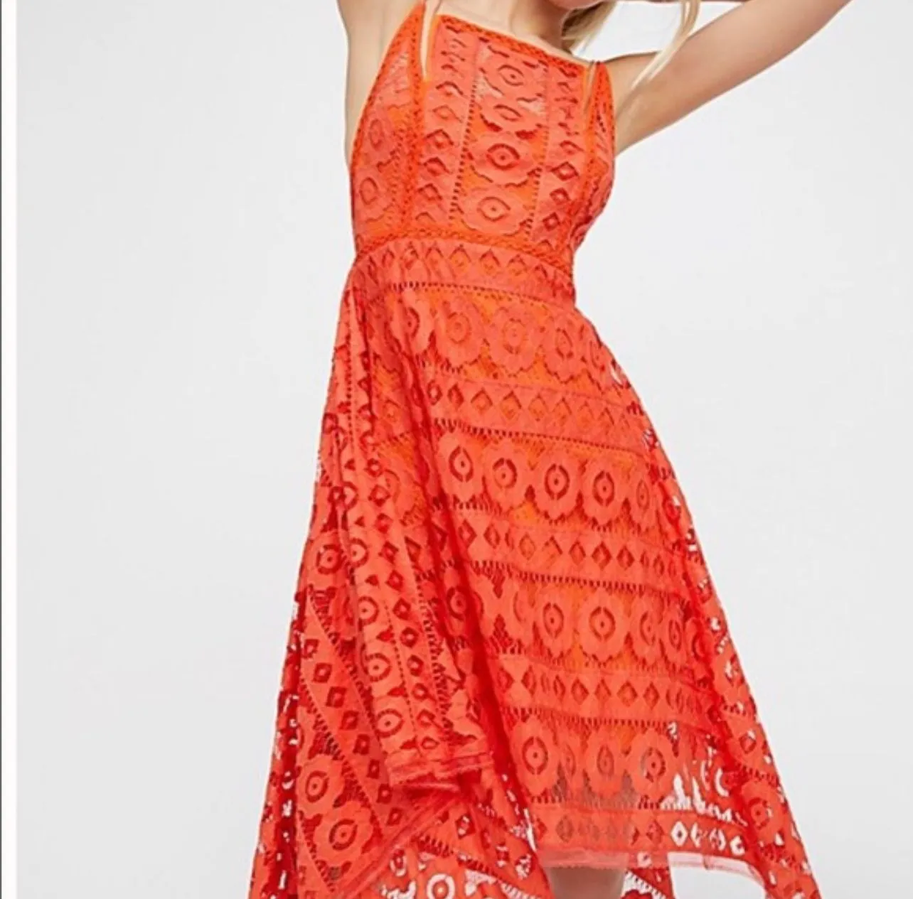Product image for 38 Free People Orange lace dress size 8