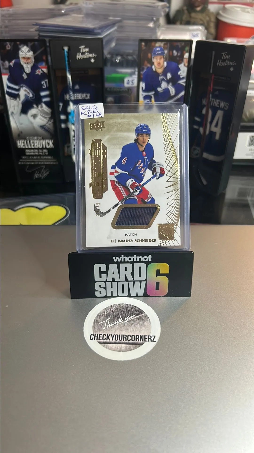 Product image for BRADEN SCHNEIDER /49 GOLD PREMIER ROOKIES PATCH NEW YORK RANGERS