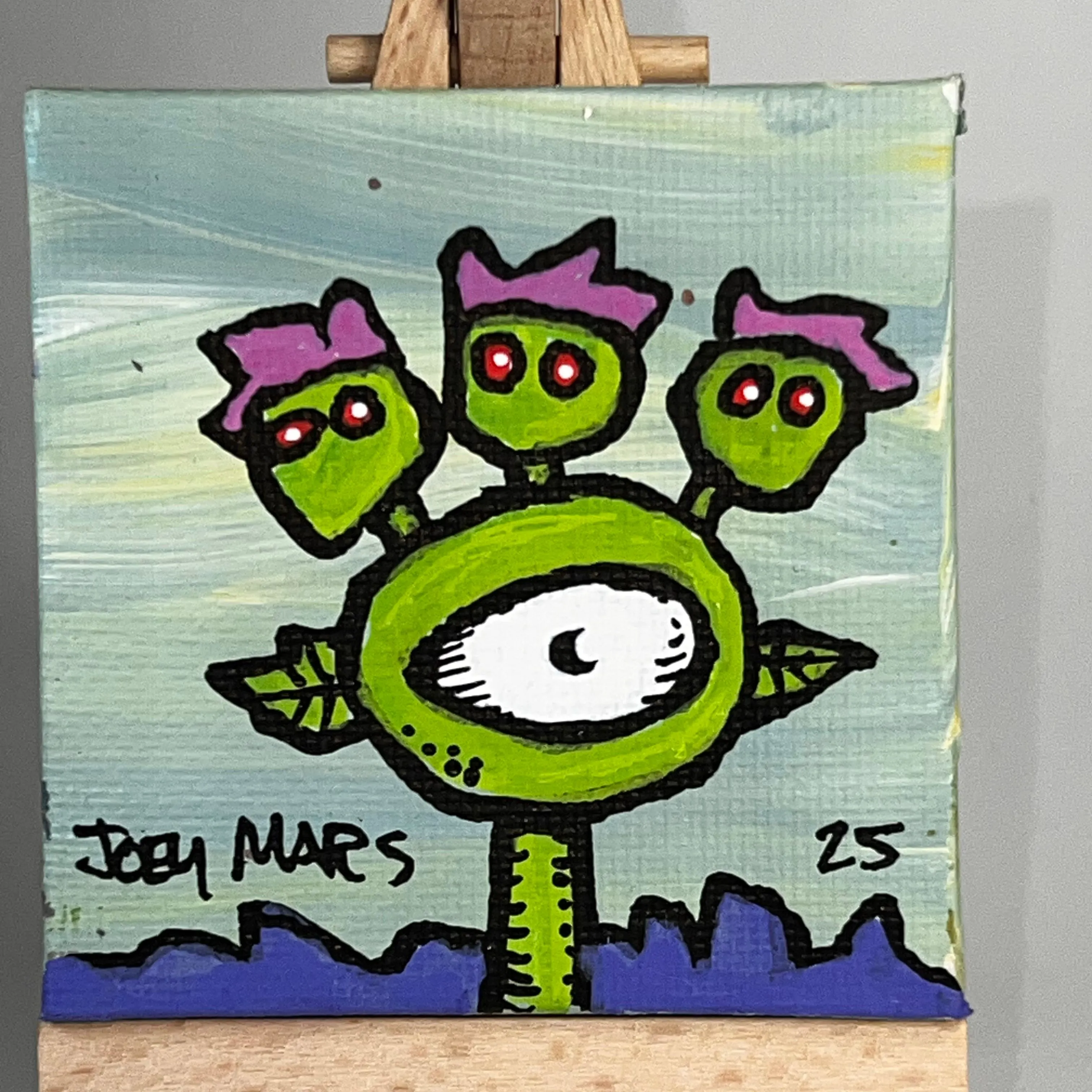 Product image for 9spe 2x2" original painting by Joey Mars