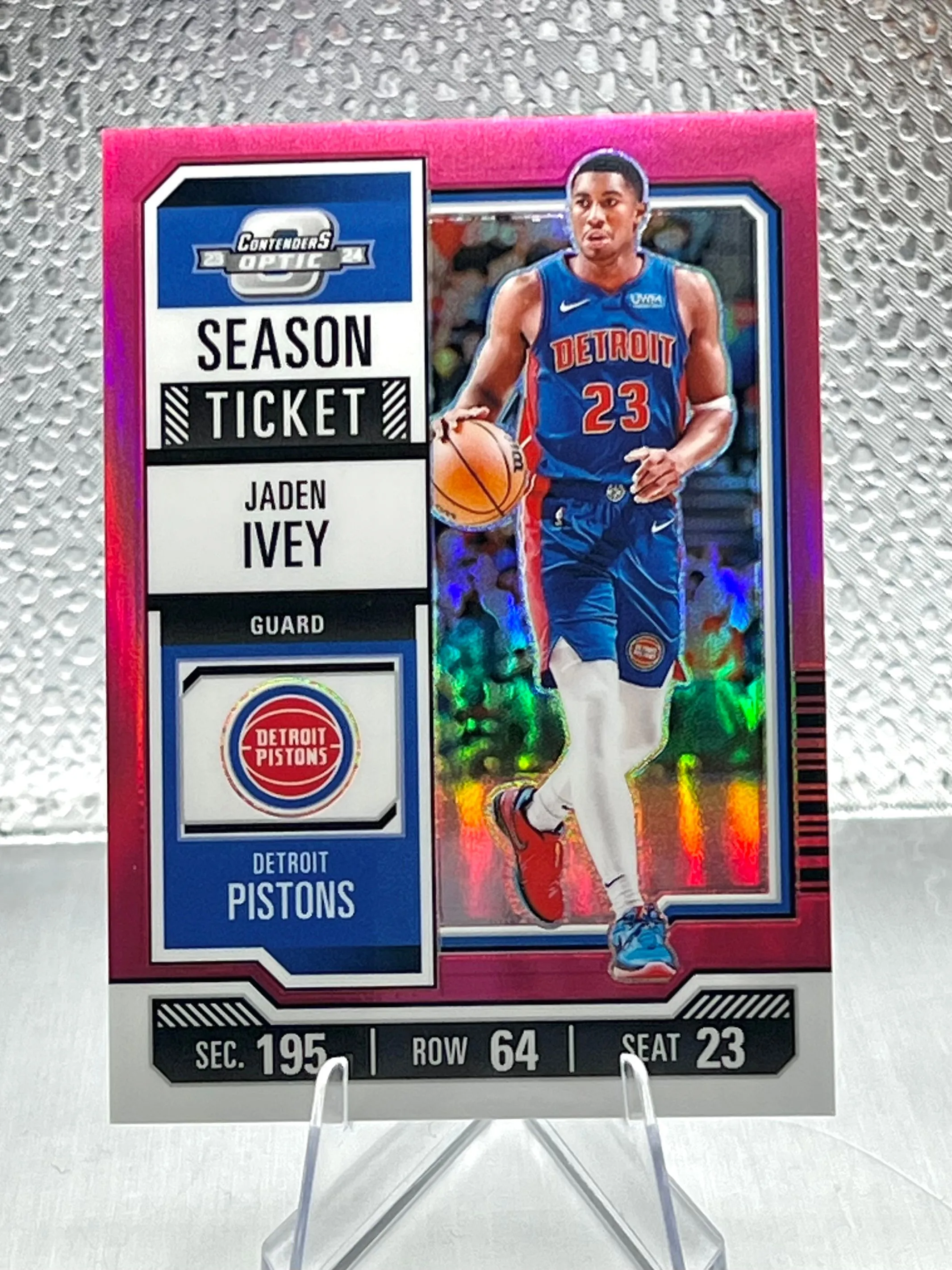 Product image for 2023-24 Panini Contenders Optic Jaden Ivey Pink Prizm /75 Pistons #41
