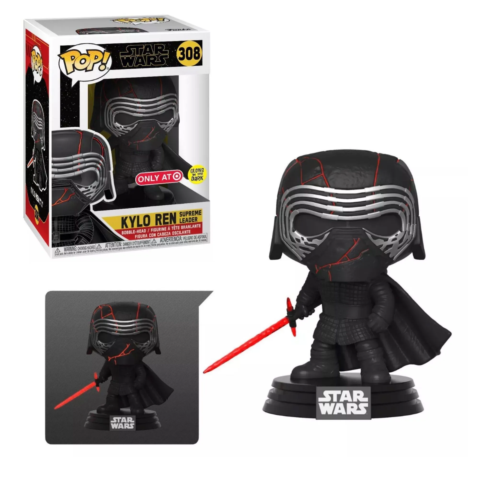 Product image for Kylo Ren Supreme Leader (Glow in the Dark) GITD (308) **Box Damage**