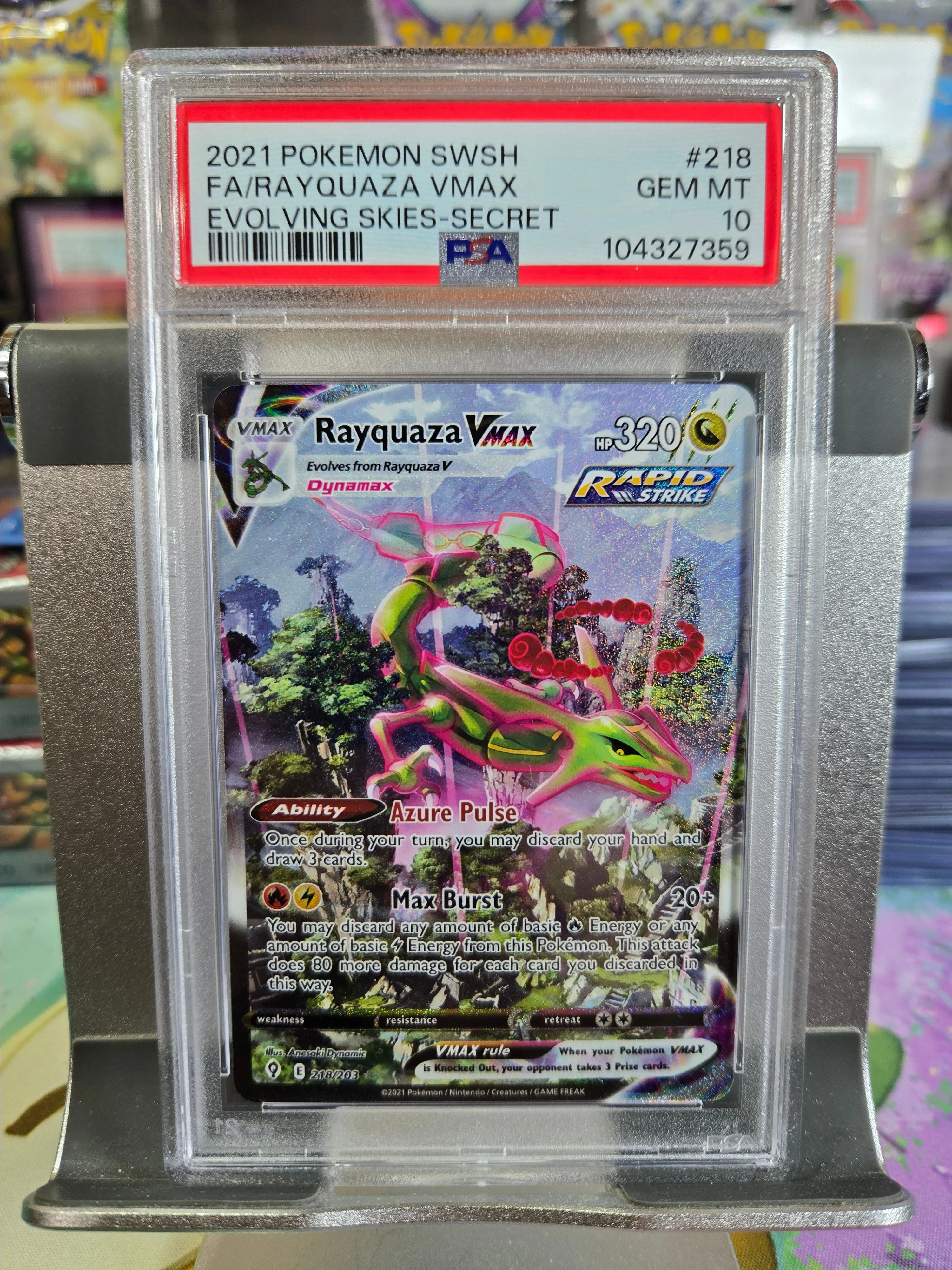 Product image for Rayquaza Vmax Alt Art PSA 10
