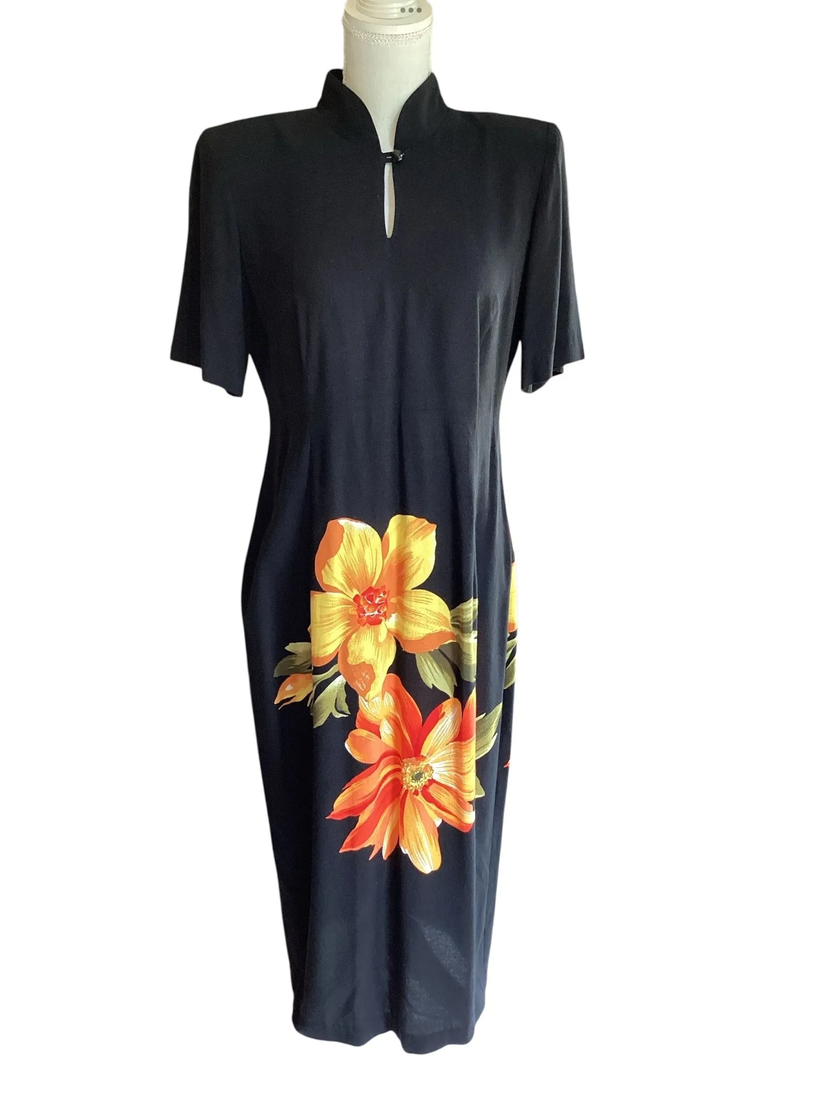 Product image for Vintage Asian Inspired Floral Maxi Dress