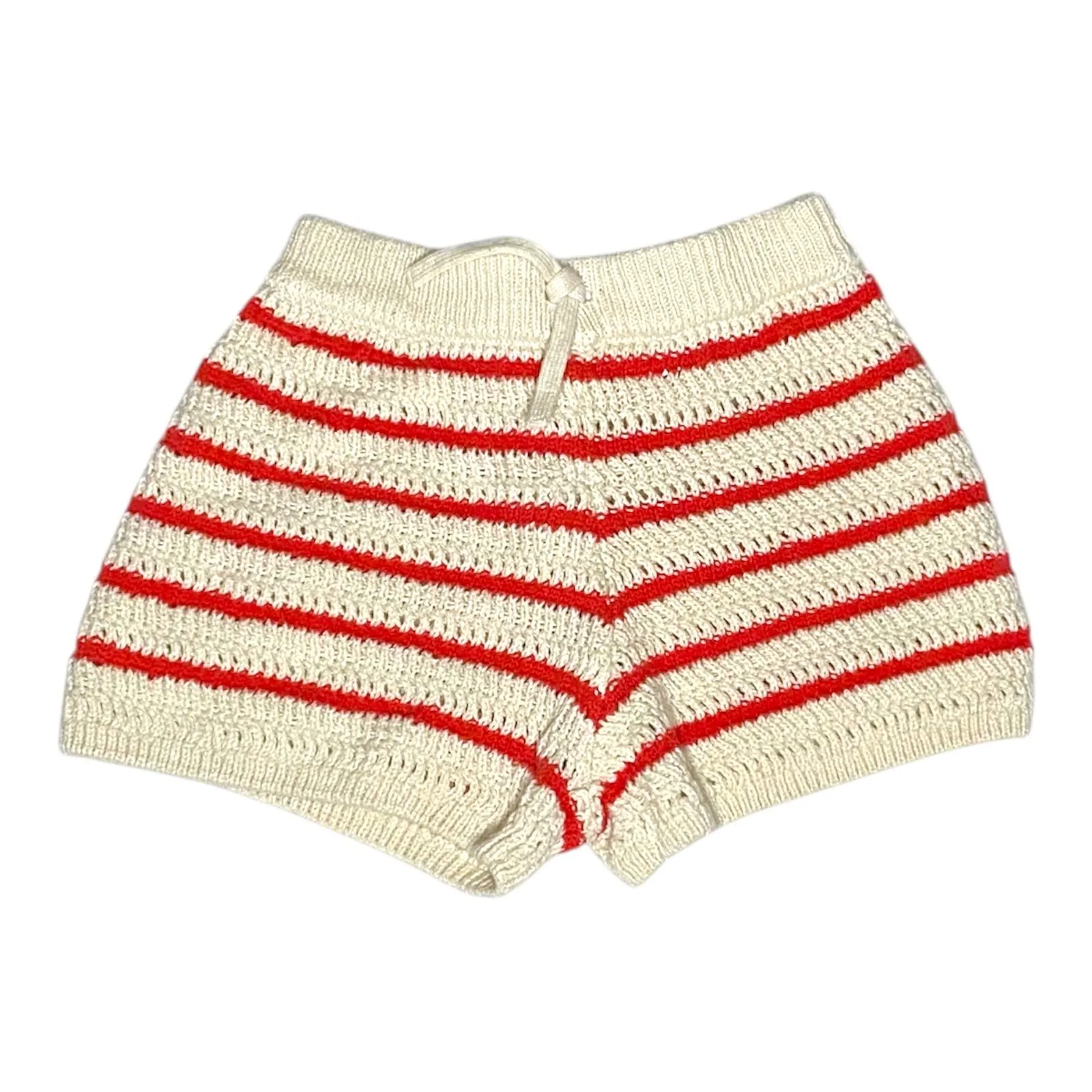 Product image for Zara Crochet Knit Cream Orange Striped Shorts Toddler Size 2-3 Years