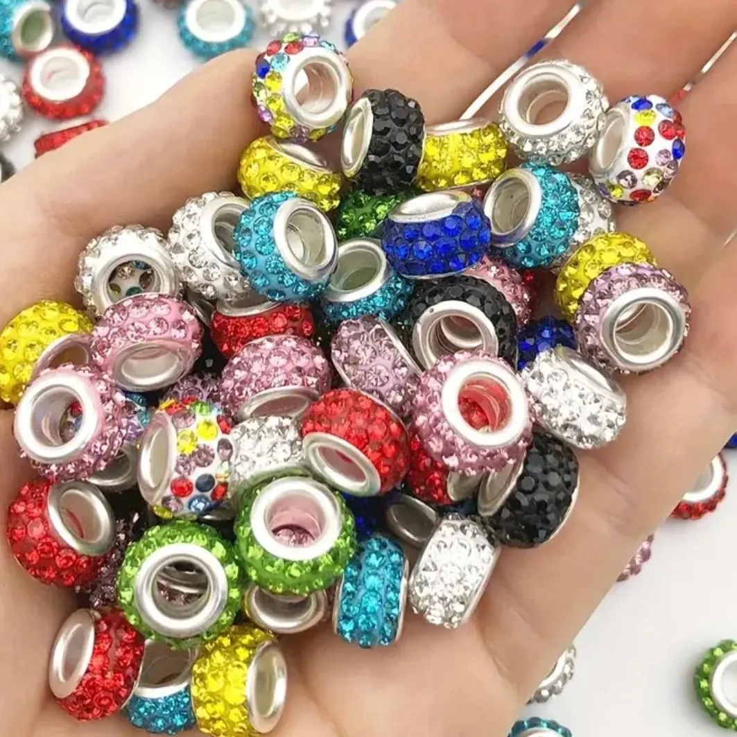 Product image for CRAFTS: 25pcs Rhinestone 12mm Rondelle Spacer Beads - Assorted