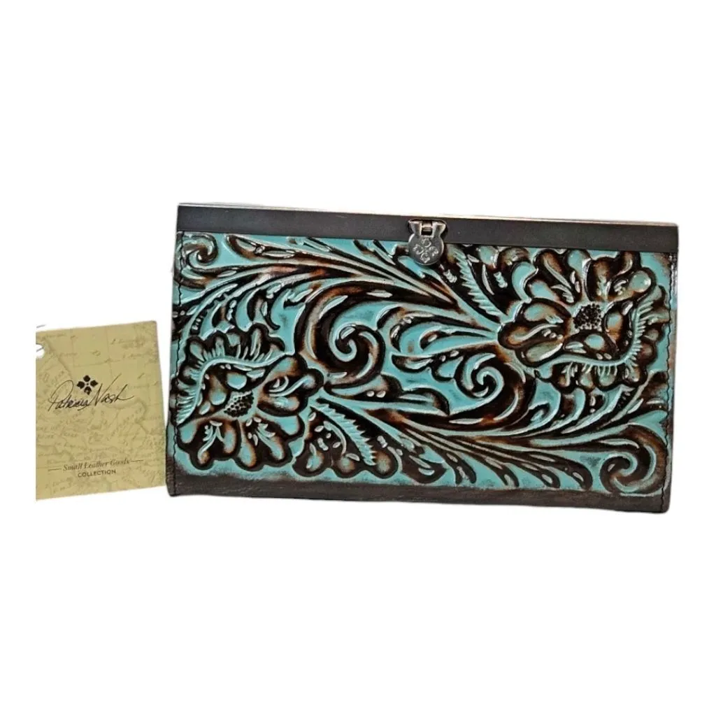 Product image for Patricia Nash Cauchy RFID Blue Brown Wallet