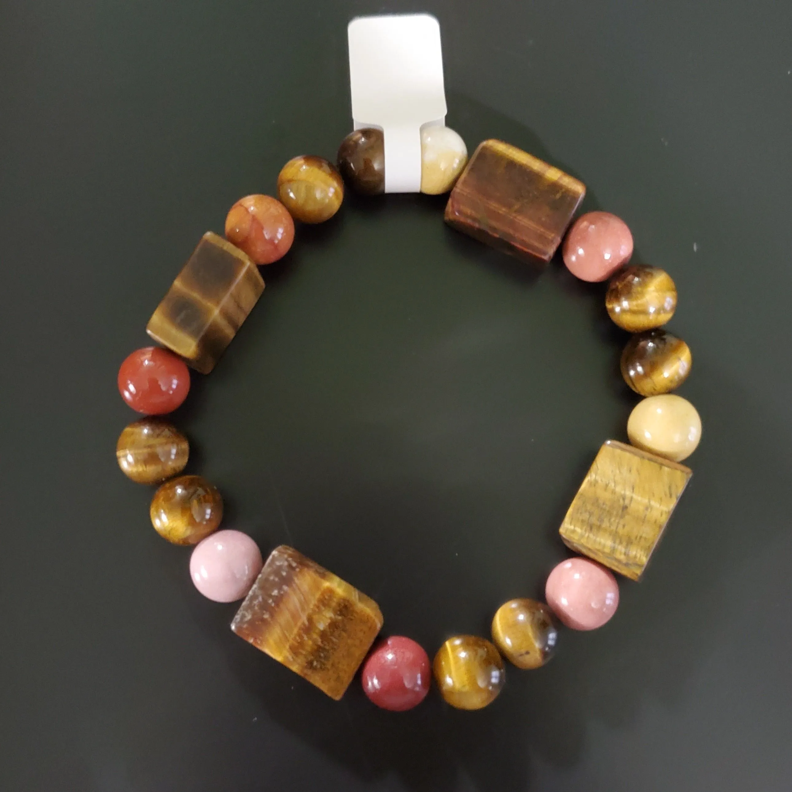 Product image for Mookaite and Tigers Eye Square Bead Bracelet 