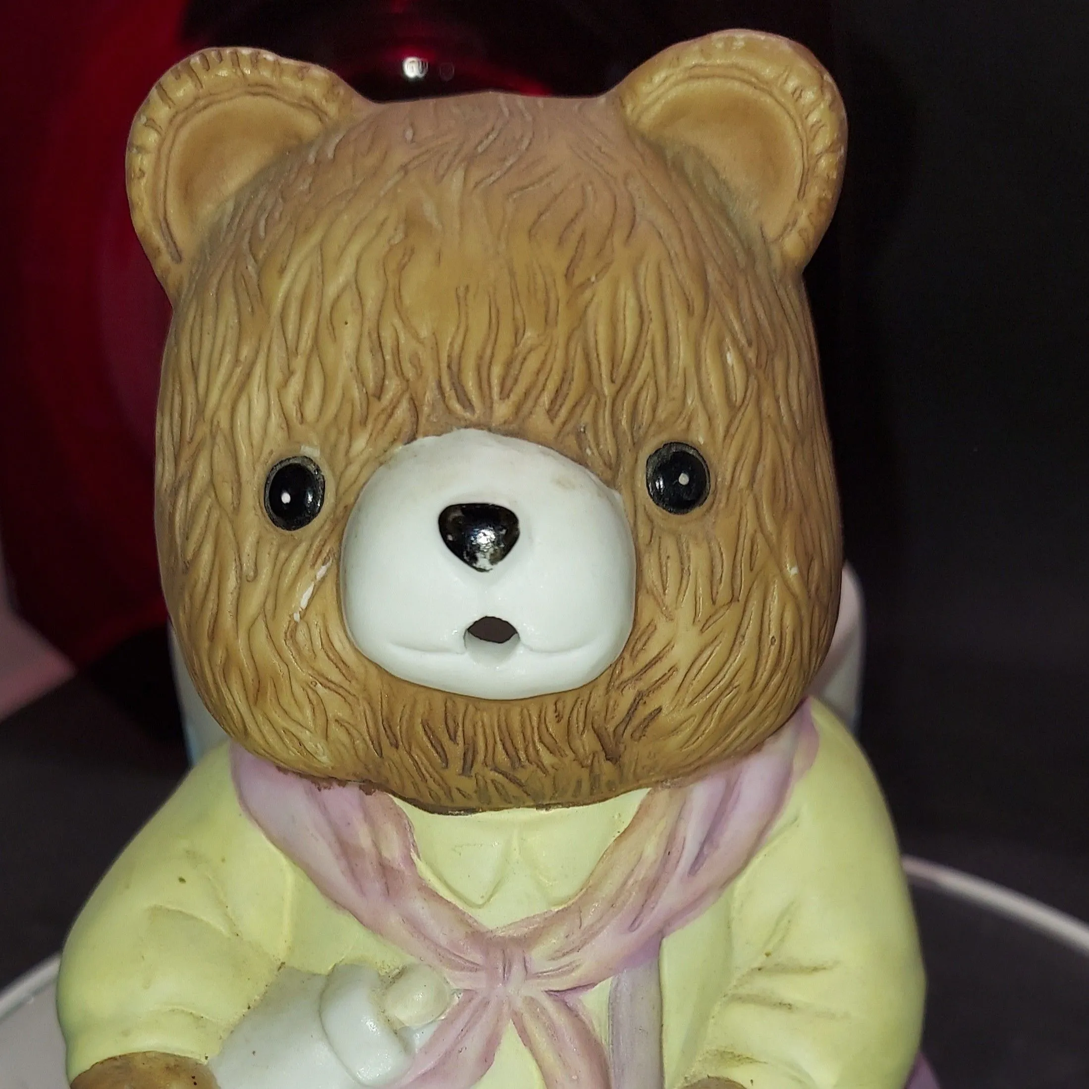 Product image for Vintage Girl Teddy Bear Planter Nancy Pew Baby Shower Giftwares Co Hard to Find