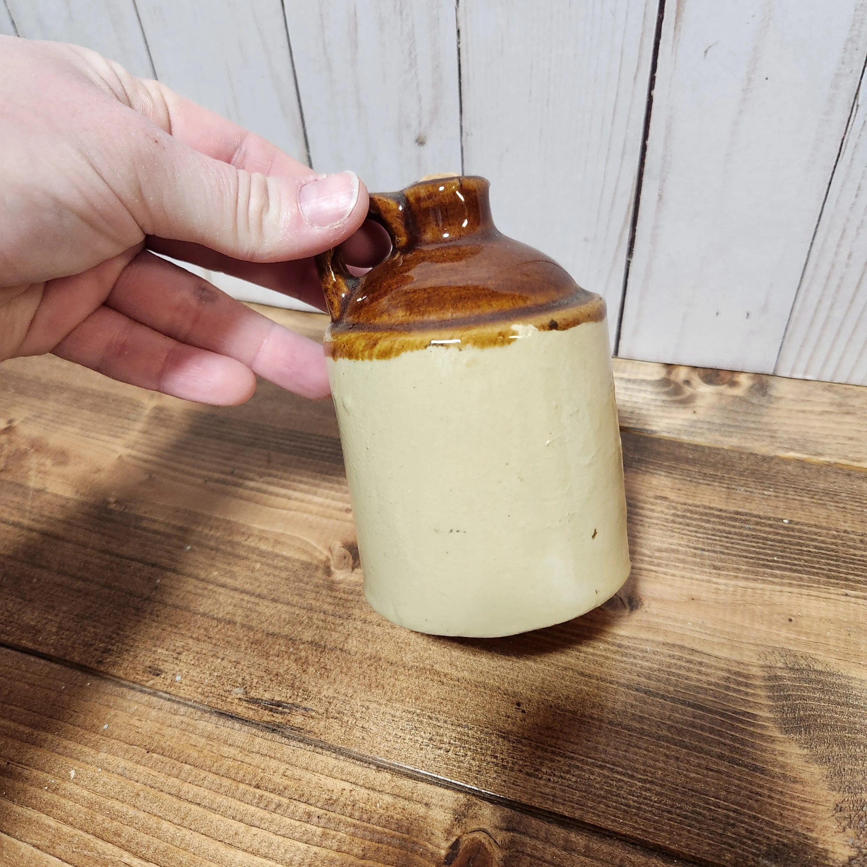 Product image for Antique Brown And Beige Mini Jug With Handle