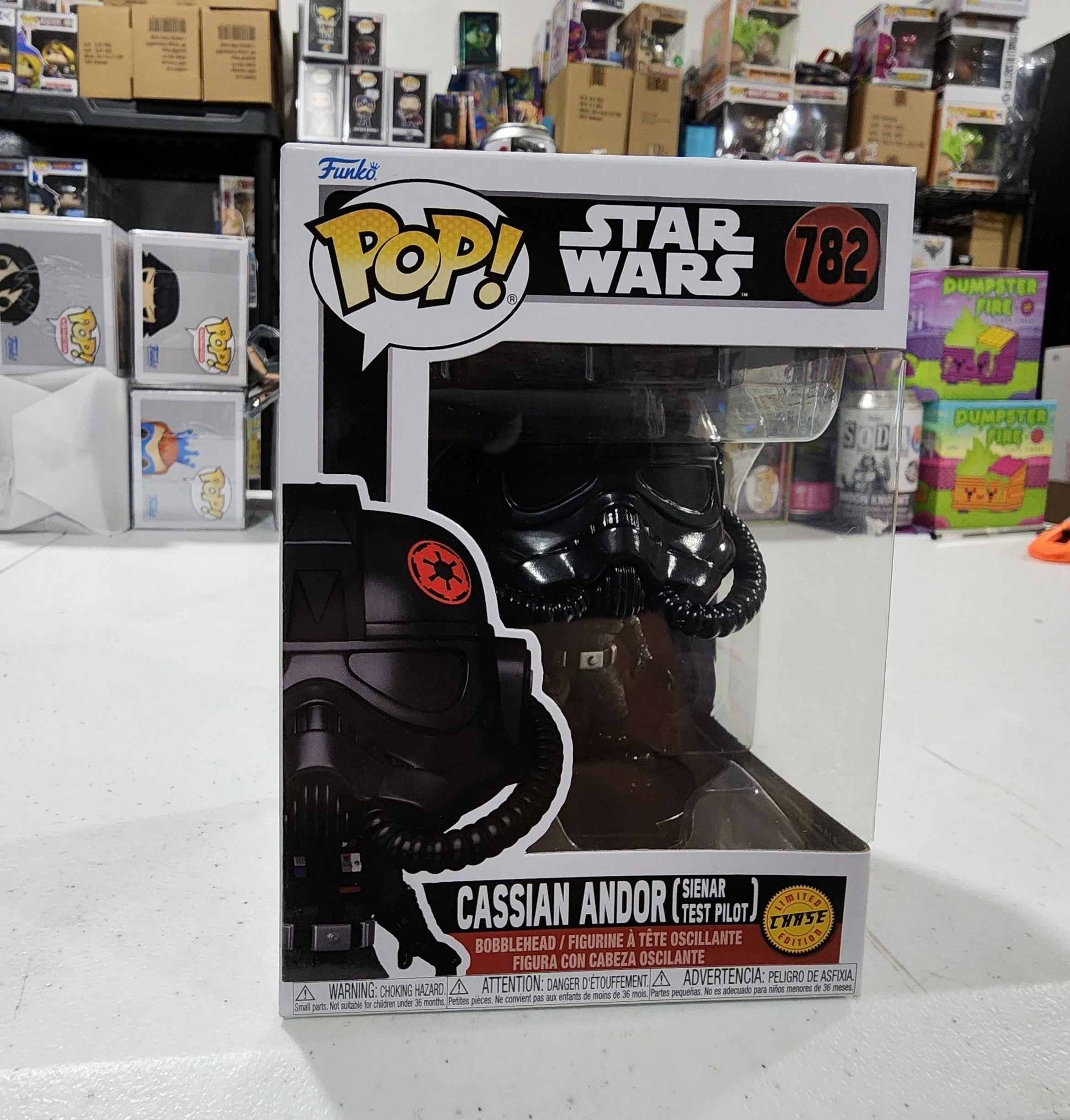 Product image for Funko Pop Star Wars Cassian Andor (Sienar Test Pilot) Chase # 782 With Protector