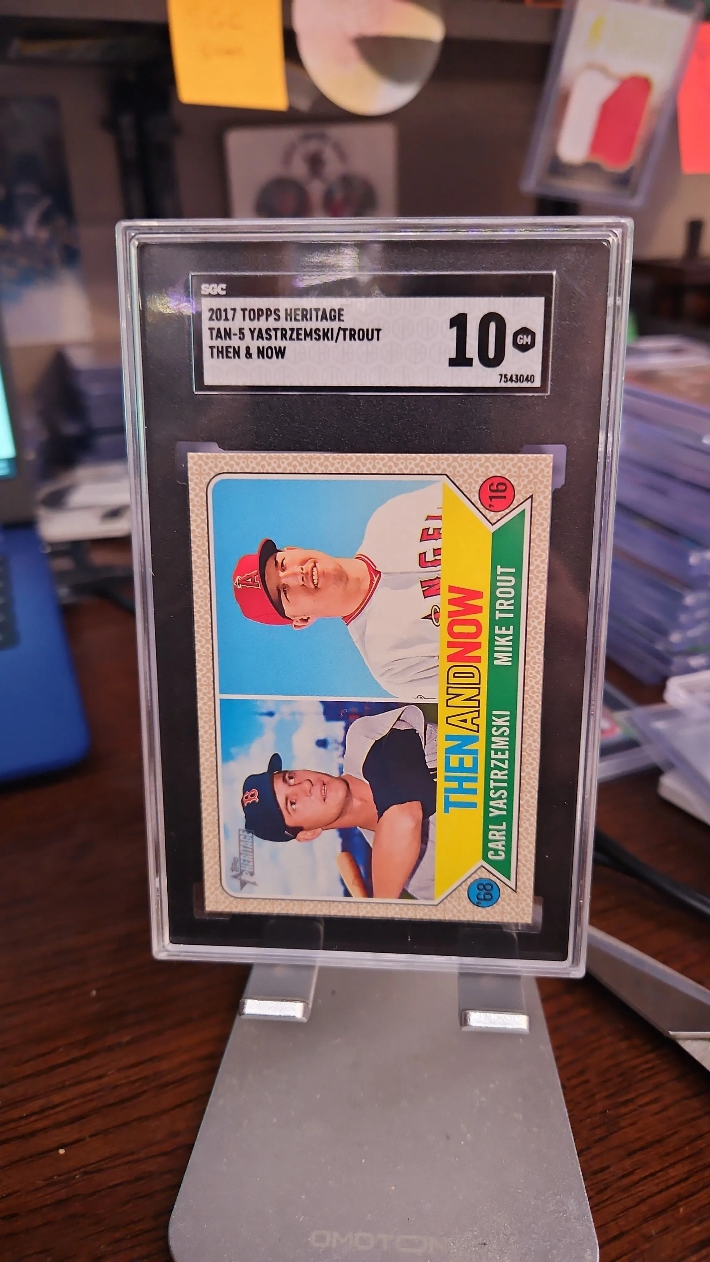 Product image for 2017 Topps Heritage Yastrzemski/Trout SGC Then & Now 10.....Angels 