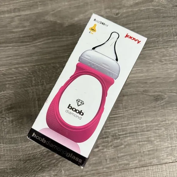 Product image for NIB Joovy Boob Diamond Pink Baby Bottle 3M+ 9 oz