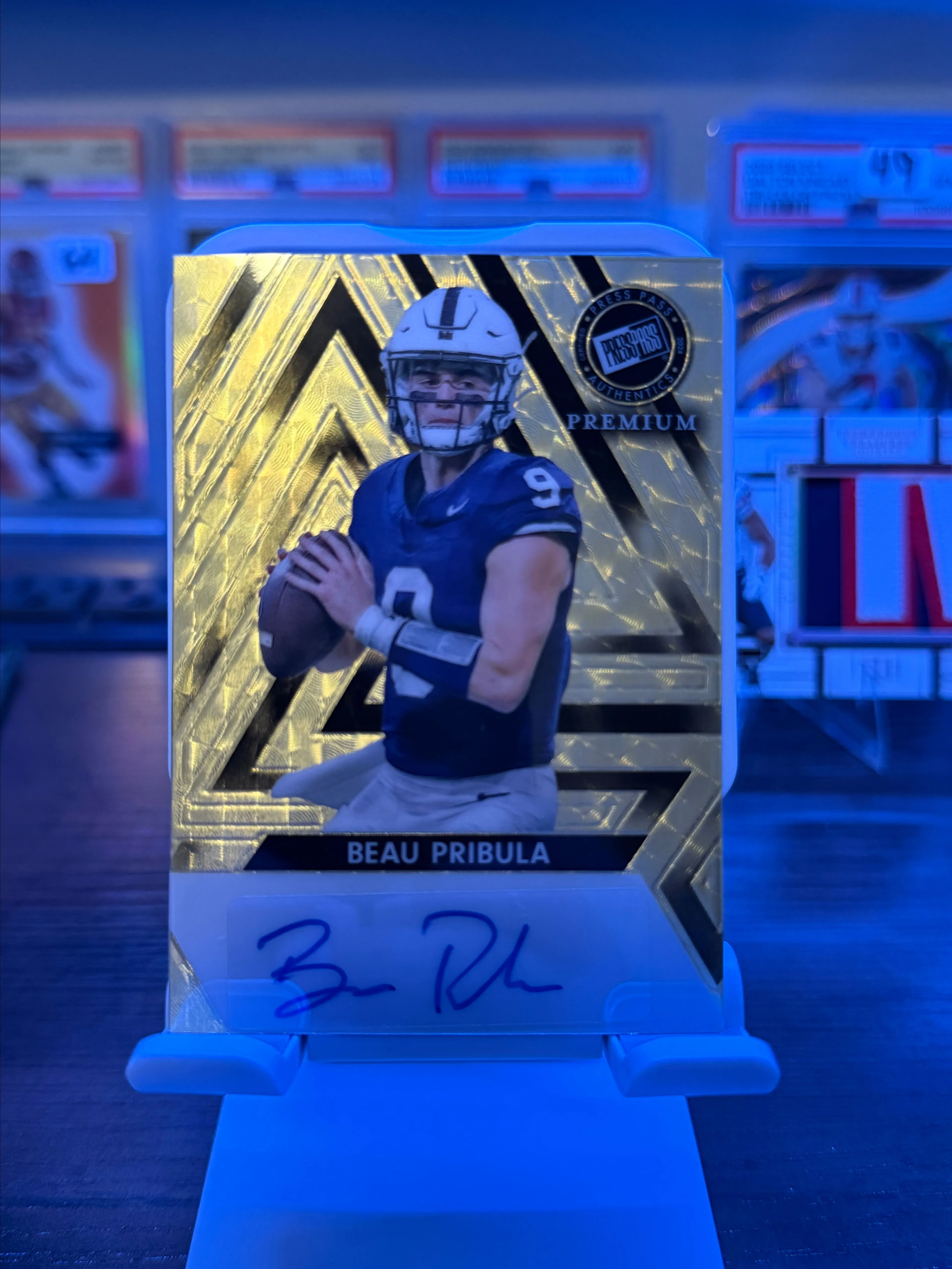 Product image for 2024 Leaf Press Pass Beau Pribula Gold Vinyl 1/1 Auto Rookie