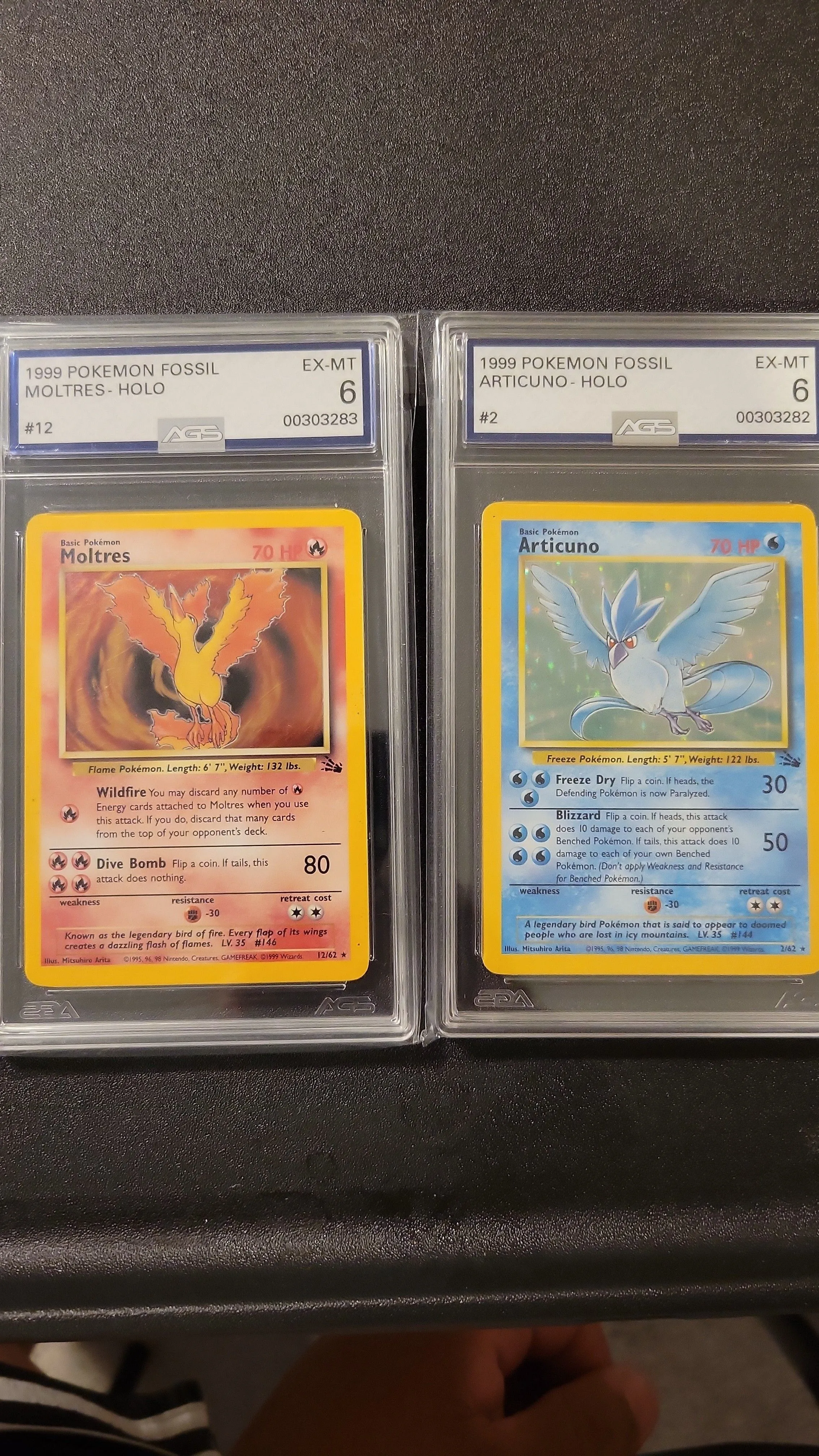 Product image for 1999 ARTICUNO&MOLTRES FOSSIL AGS6 SET