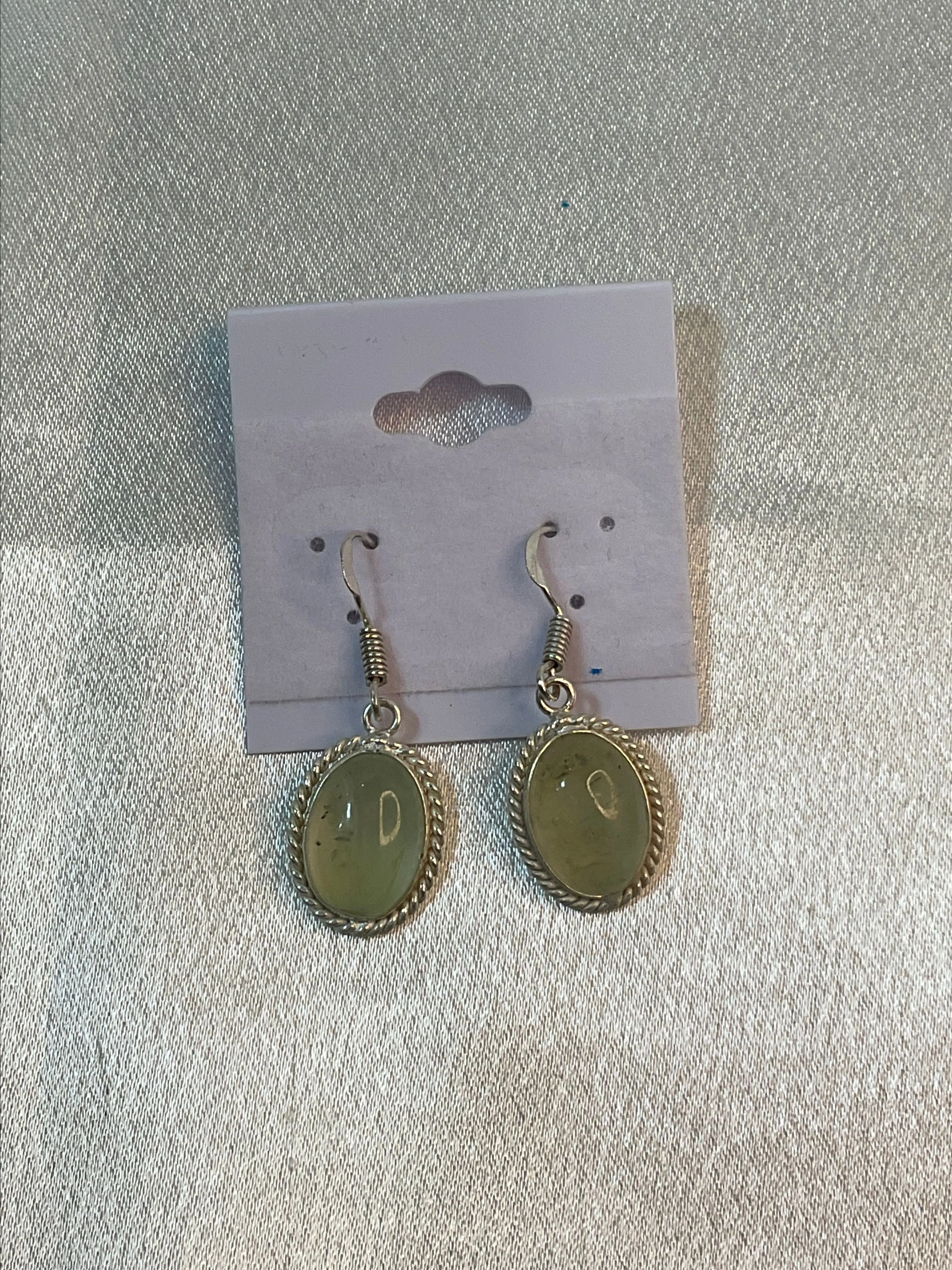 Product image for #1NA: Prehnite Dangle Earrings
