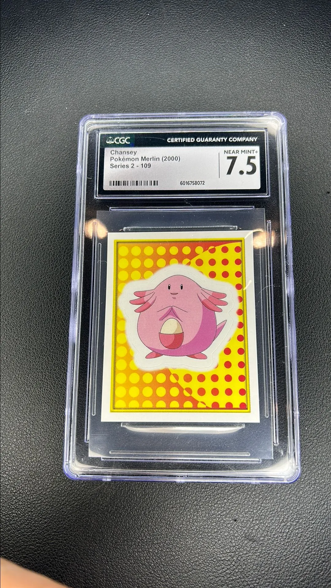 Product image for 2000 Chansey Merlin Series 2 CGC NM+ 7.5