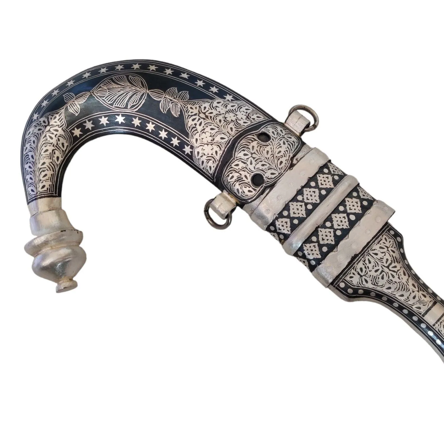 Product image for Arabian Jambiya knife with silver work and Damascus blade