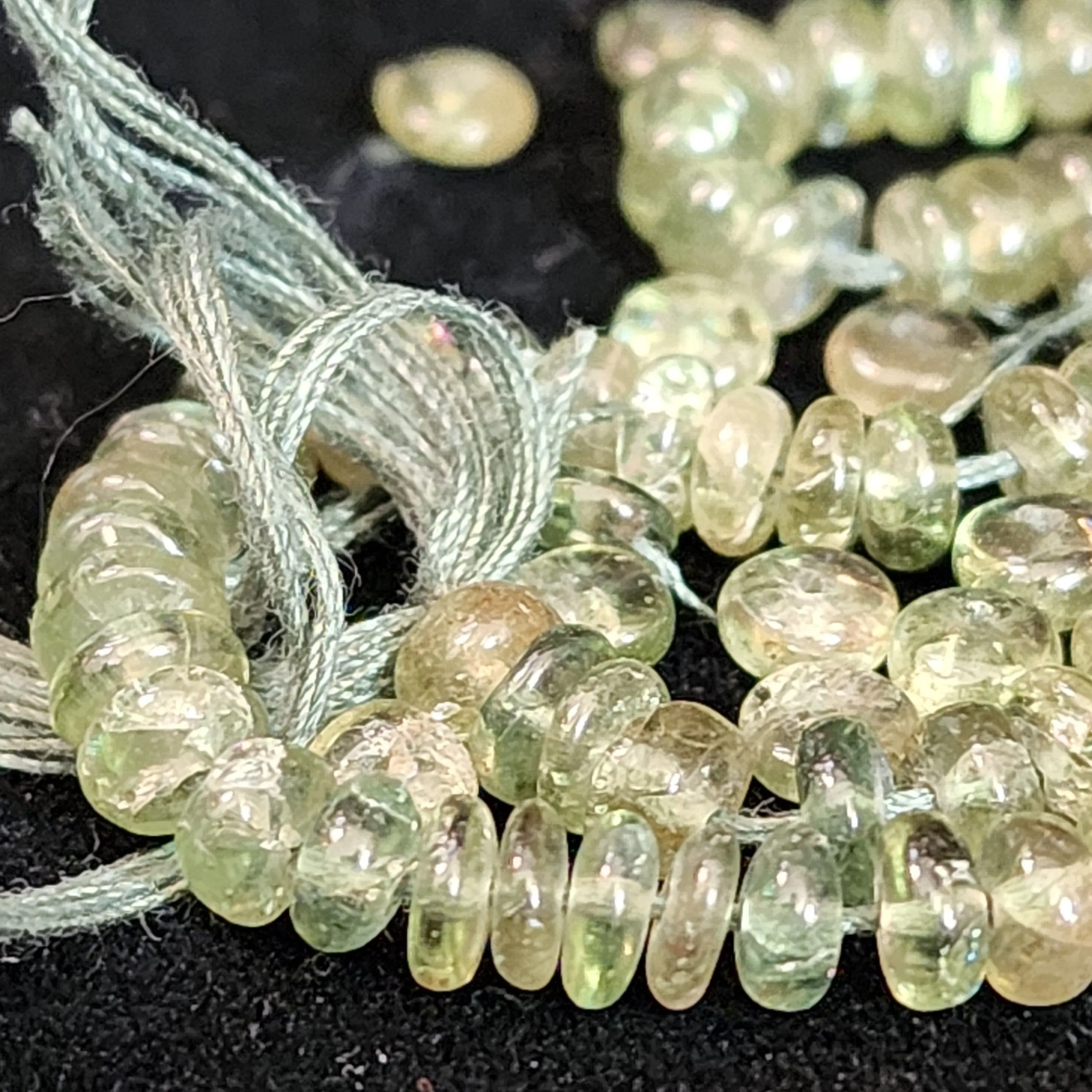 Product image for #08D: Green Apatite Rondelle Beads  (Kenyan), 4-5 x 2-4mm