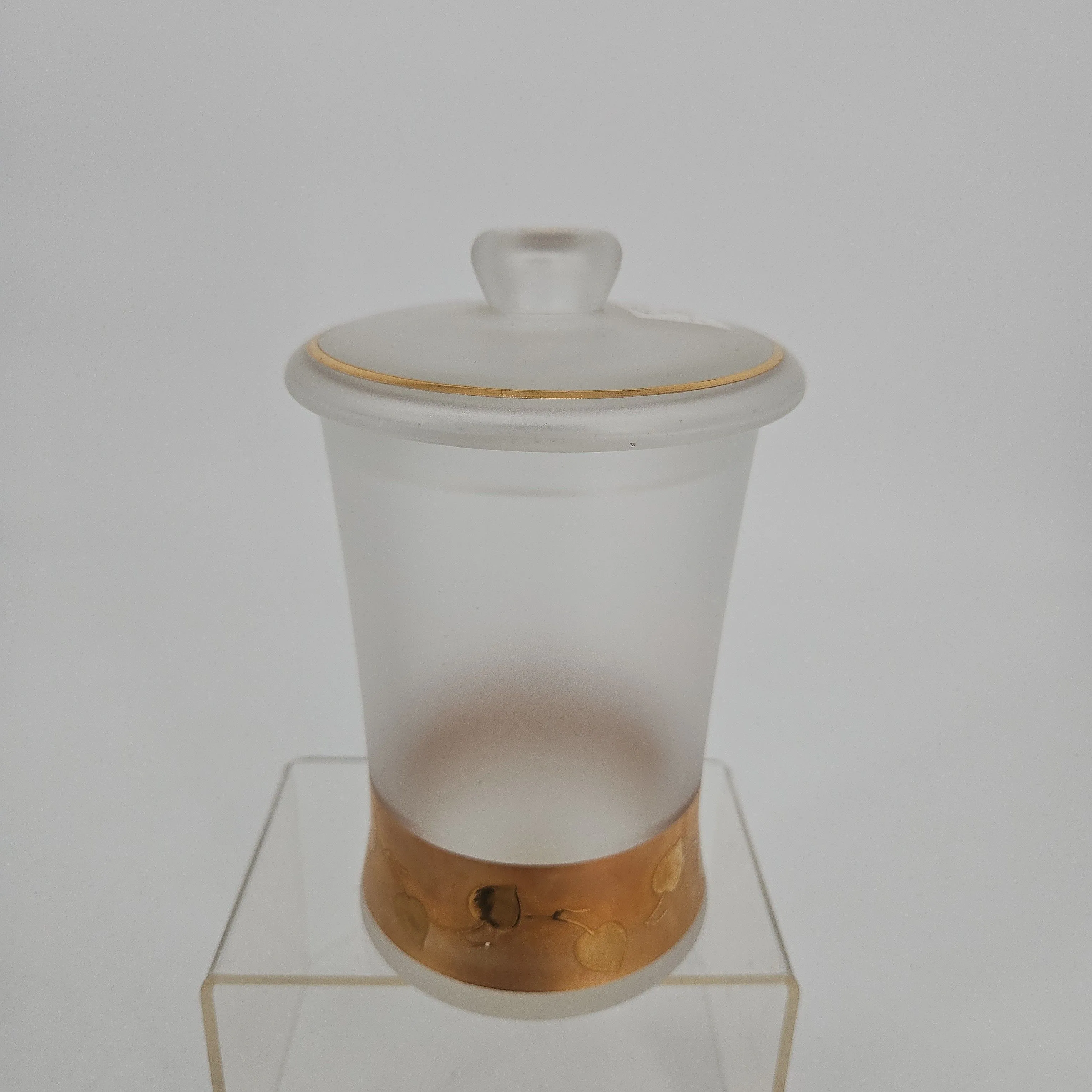 Product image for I Rice Frosted Canister With Gold Detailing 