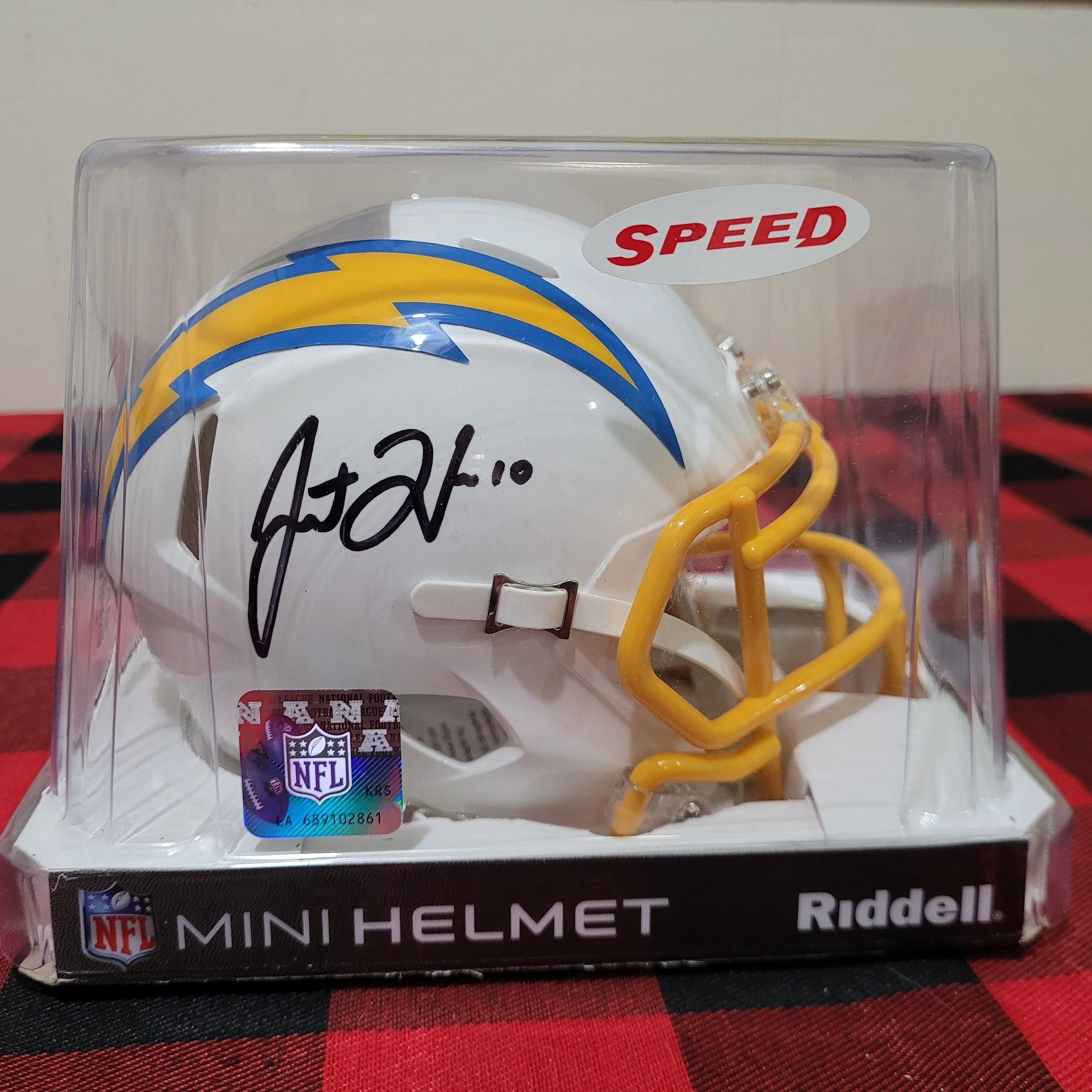 Product image for Justin Herbert ROTY 2020 Signed Beckett COA Mini Speed Football Helmet