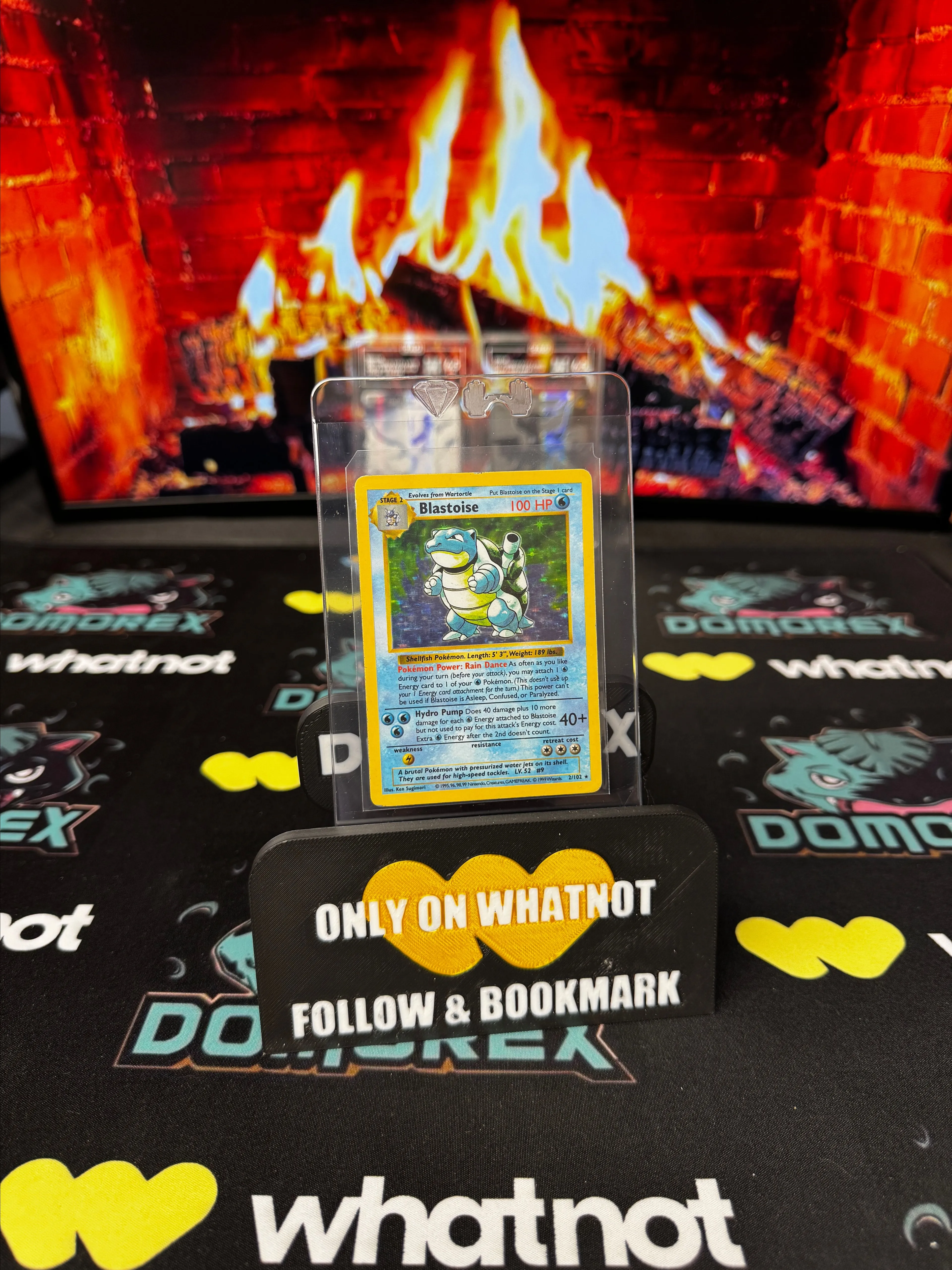 Product image for 1999 Pokémon Base Set Shadowless Blastoise Holo- MP