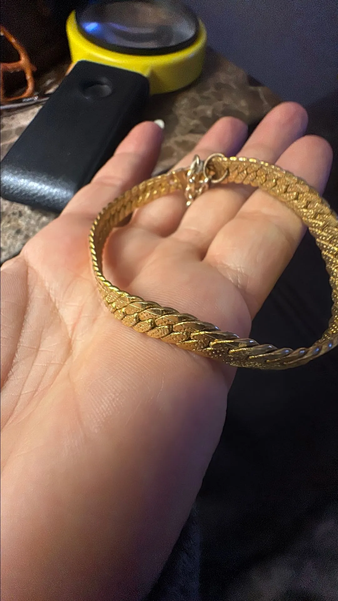 Product image for Herringbone bracelet with safety chain