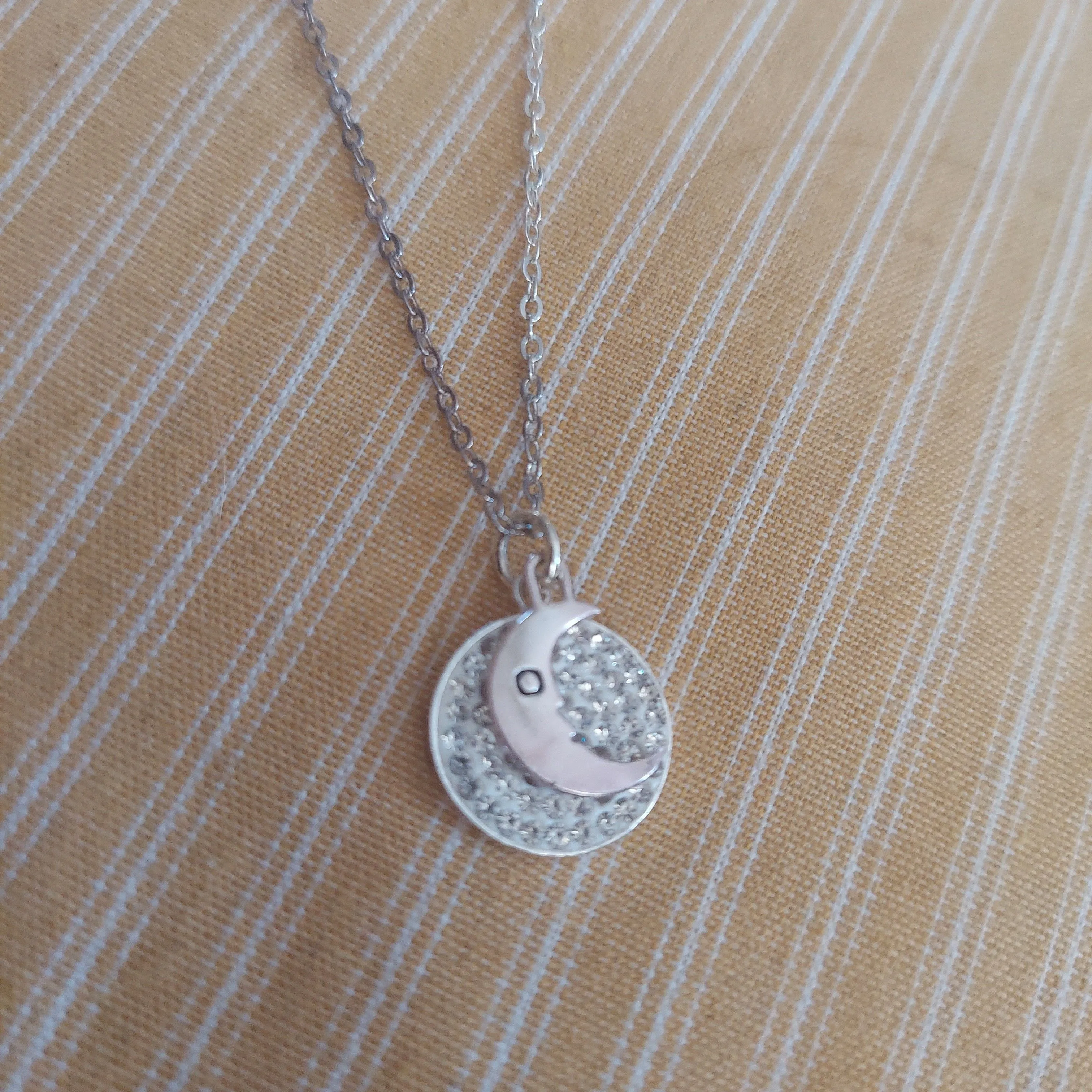 Product image for "I love you to the moon and back" dual sided pendant necklace