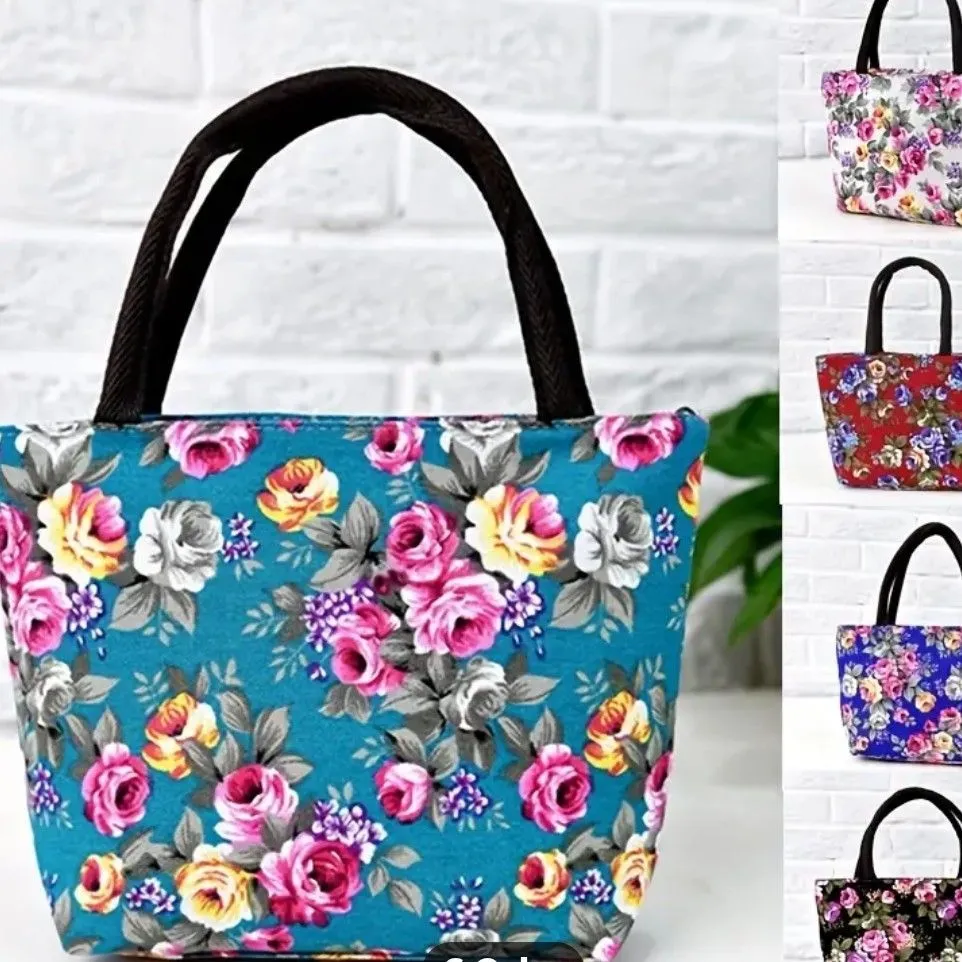 Product image for Floral CANVAS ZIPPERED purse