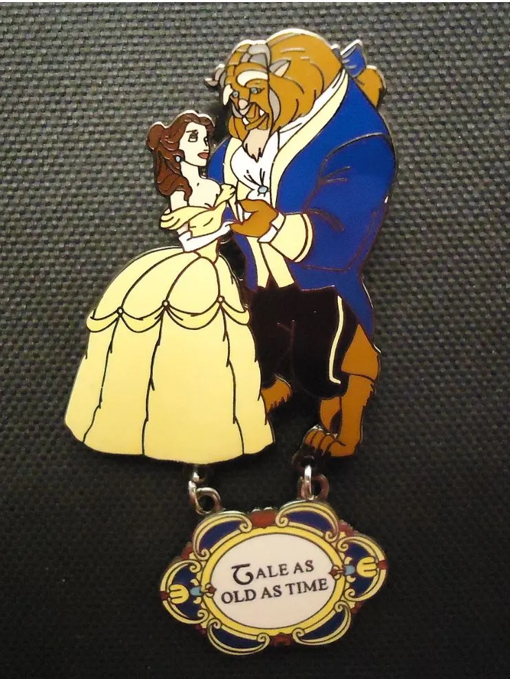 Product image for DISNEY DLR DISNEYLAND PRINCESS DANGLE SERIES BELLE BEAUTY AND THE BEAST PIN