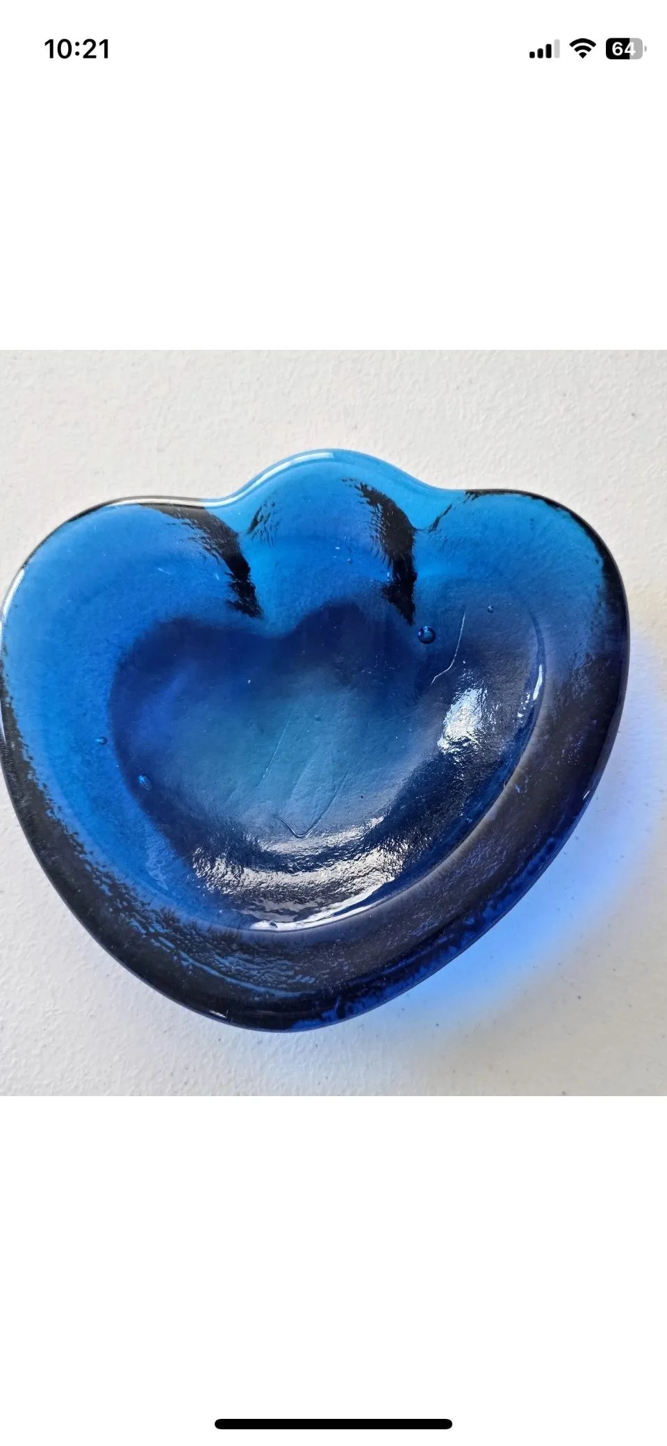 Product image for 804 Blenko Sapphire Bear Paw Ashtray/Trinket Dish