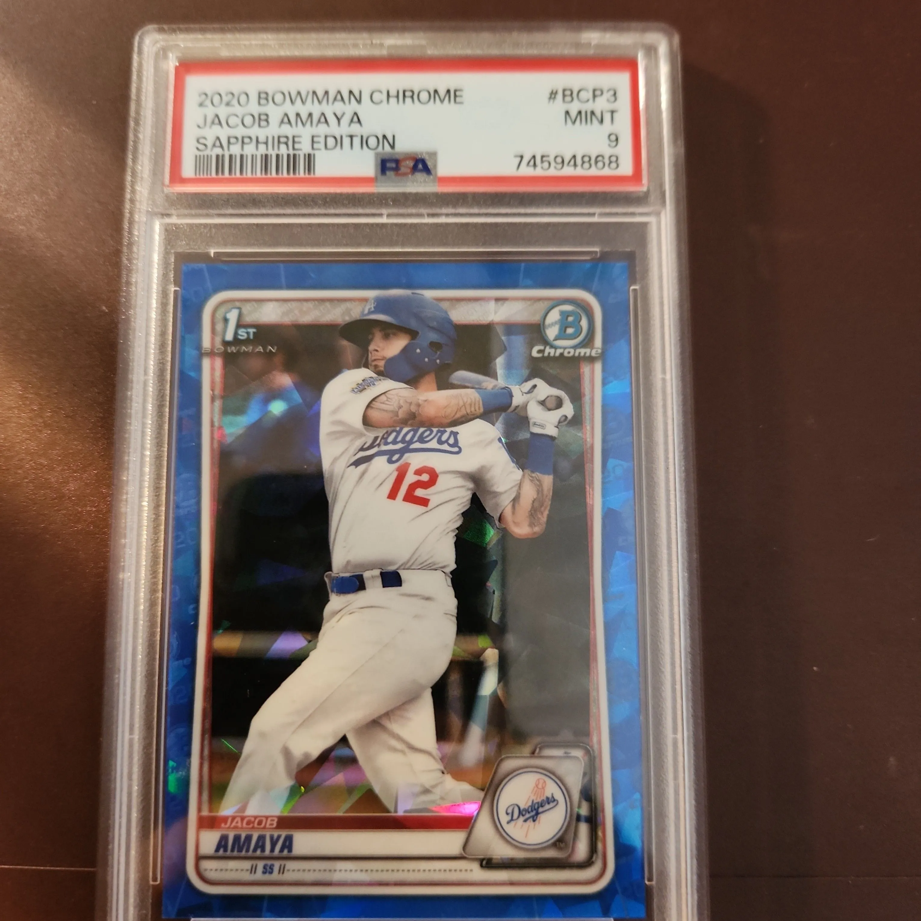 Product image for 2020 Bowman Chrome Sapphire Edition Jacob Amaya BCP3 Sapphire Edition PSA MINT 9