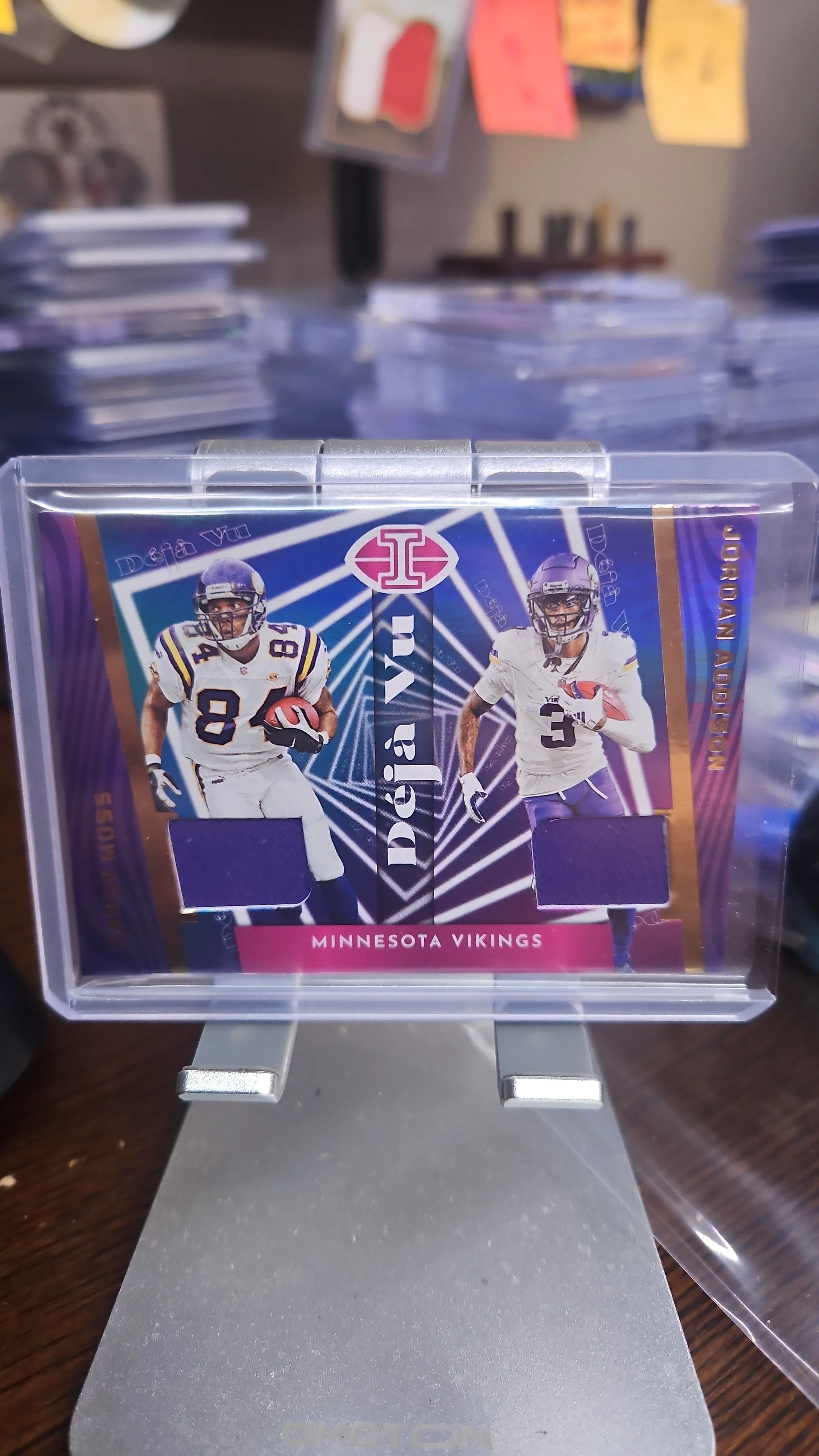 Product image for Randy Moss/ Jordan Addison Dual Patch ...20243 Illusions Deja Vu..Vikings