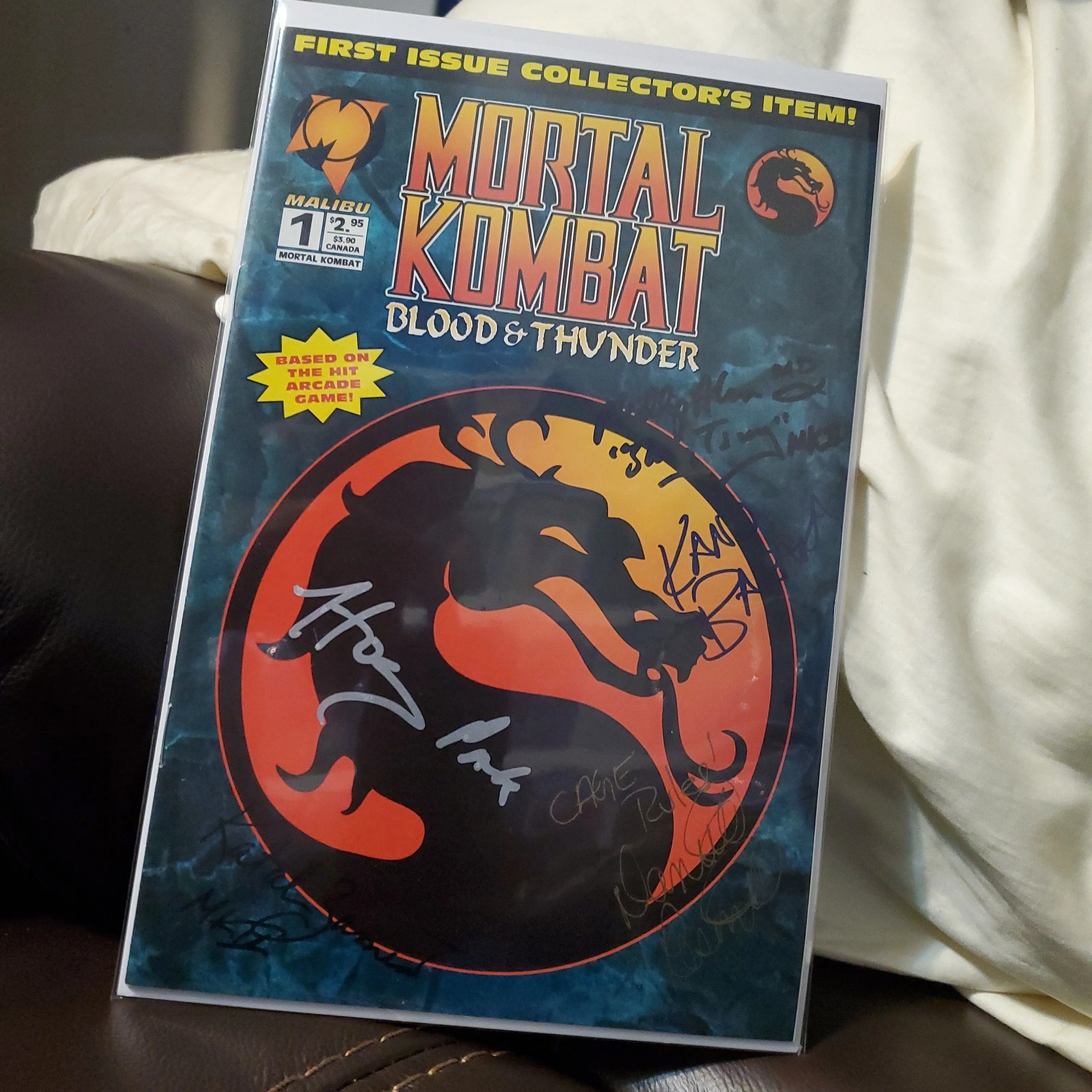 Product image for Mortal Kombat #1 Blood & Thunder. Signed 5x W/COA. WAS $1,000 NOW $500!!!
