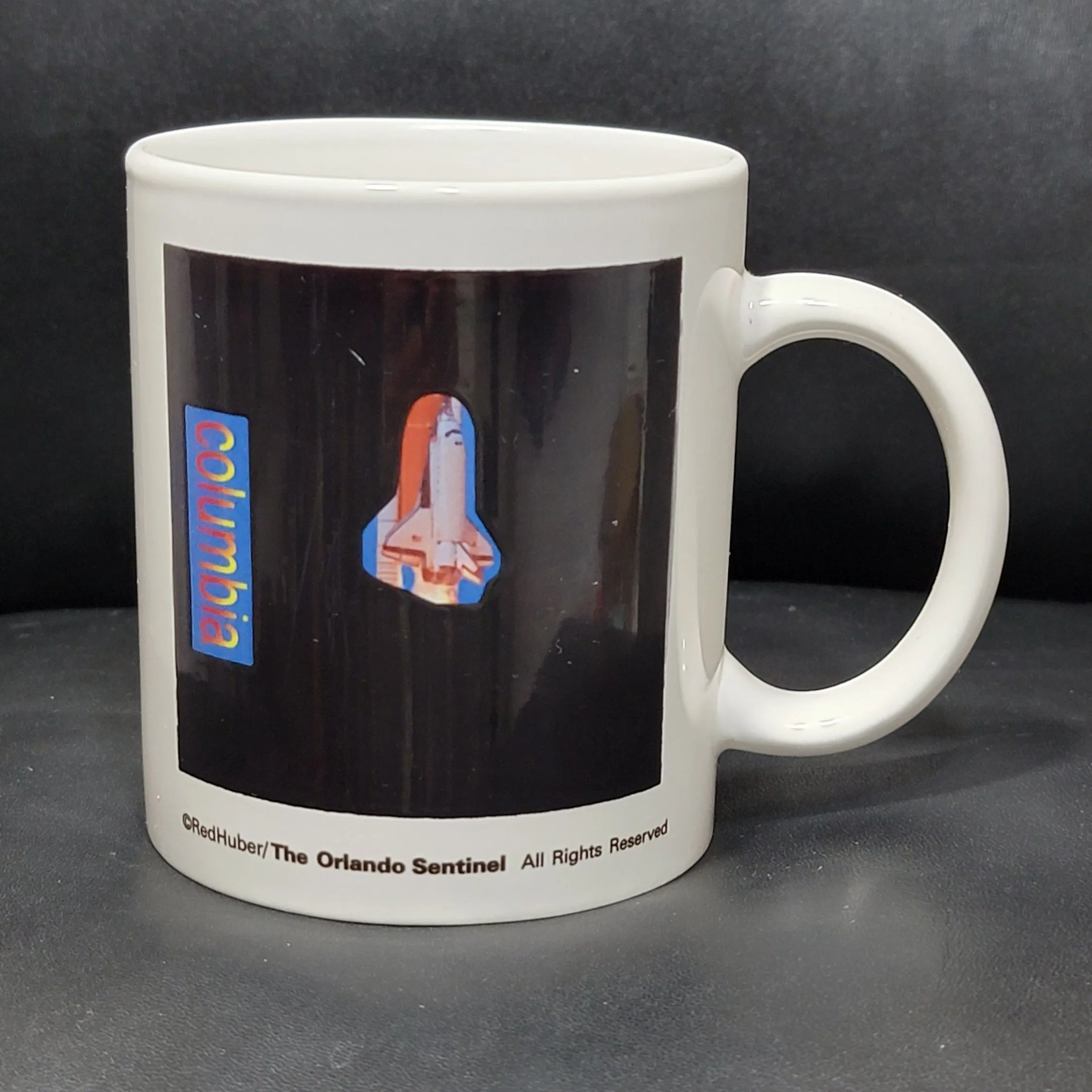 Product image for Space Shuttle Columbia Coffee Mug Red Huber/Orlando Sentinel Vintage Ceramic Cup
