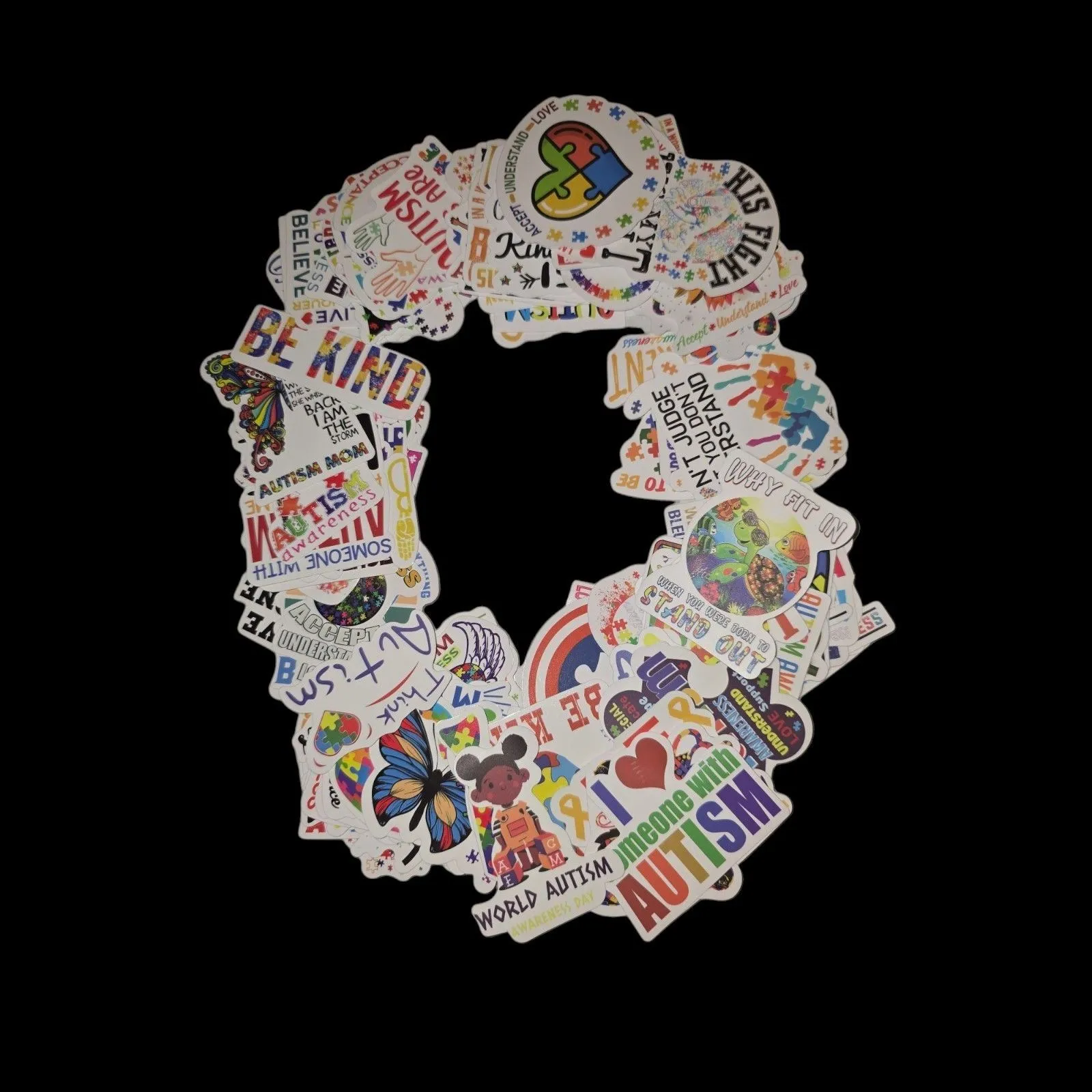 Product image for 0AU-0 Five Random Autism Awareness Stickers