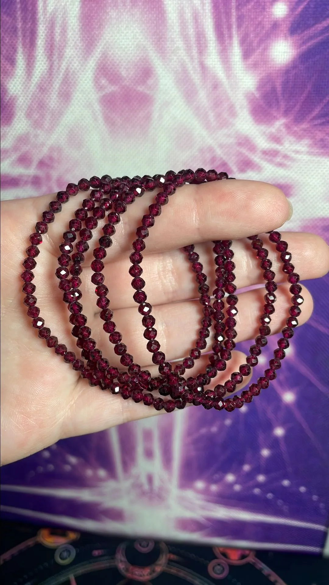 Product image for 3MM Faceted Garnet Bracelet