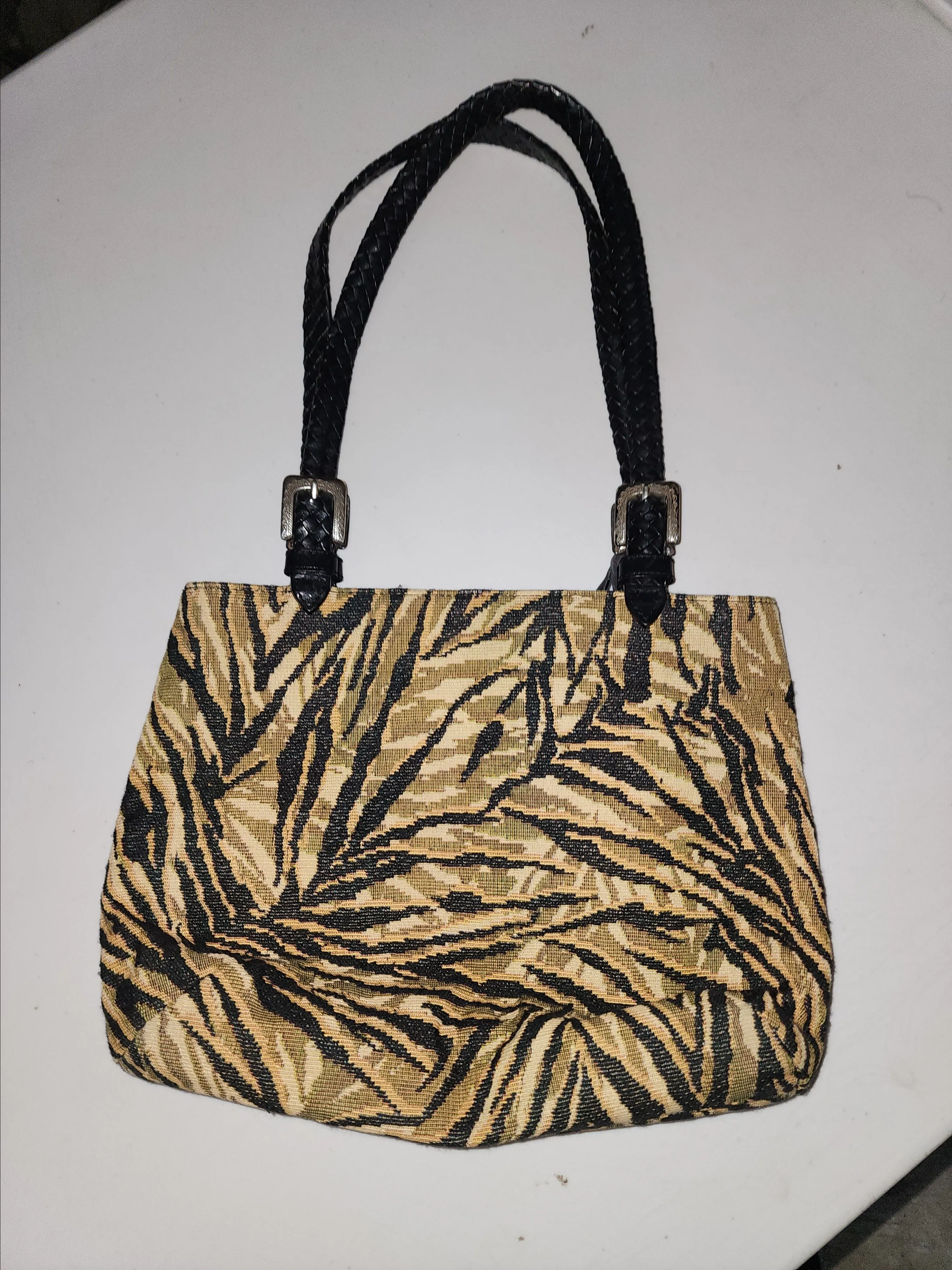 Product image for #27: 📸 Brighton Tiger-Print Tapestry Shoulder Bag