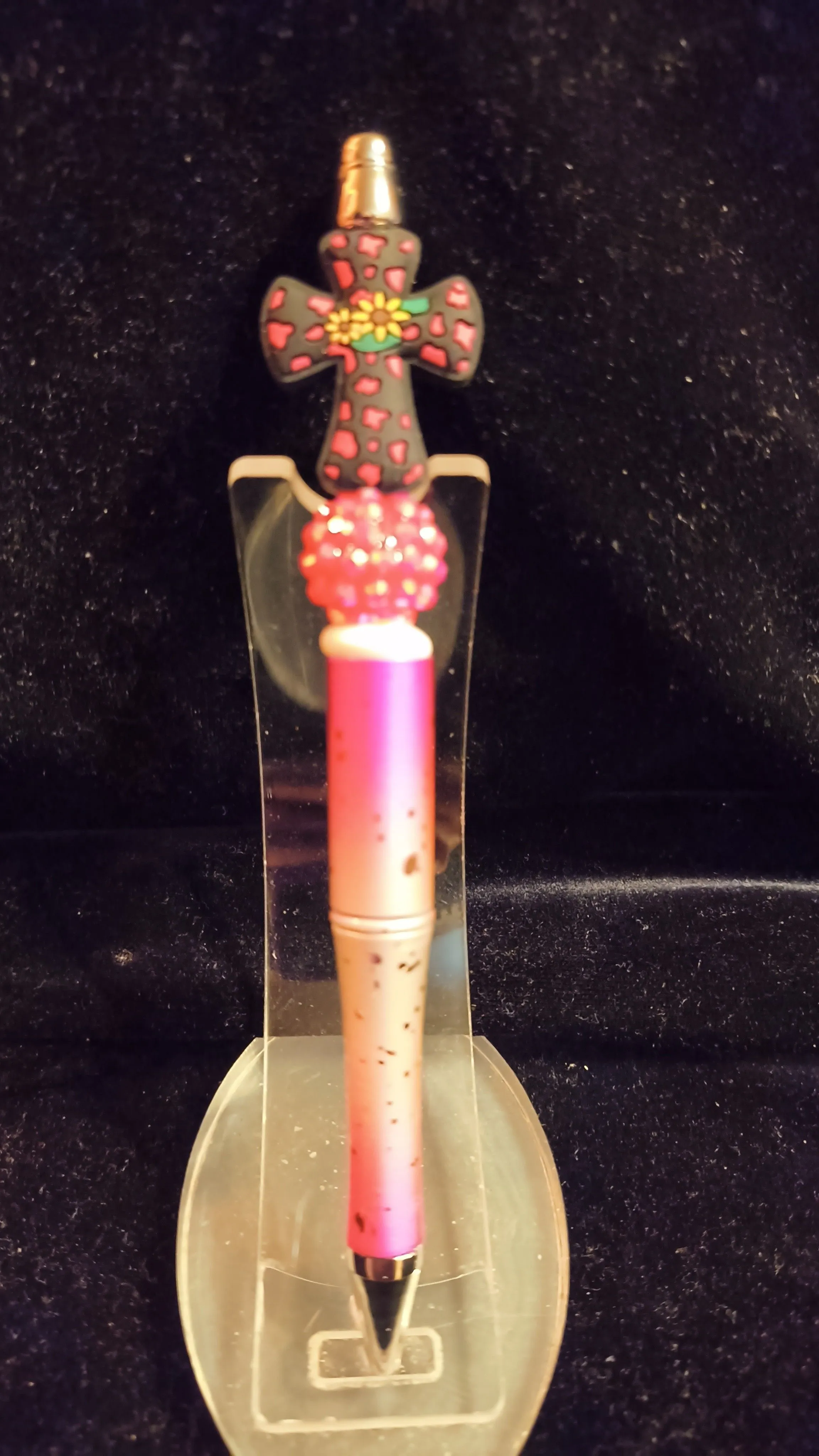 Product image for Beadable Pens -Silver Flake Pink Ombre Cross #310