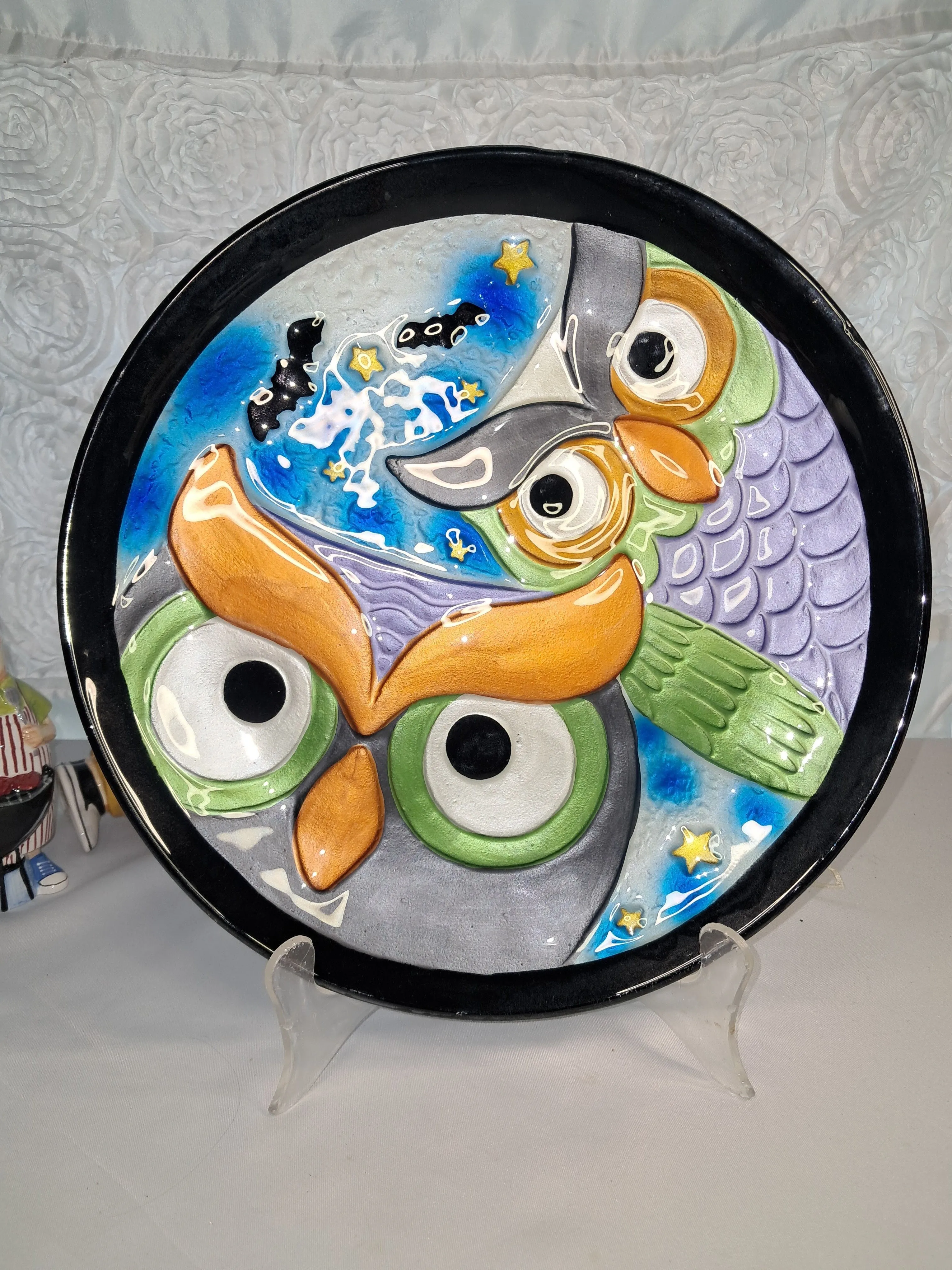 Product image for #36. Grasslands Road Glass Halloween Owl Serving Dish