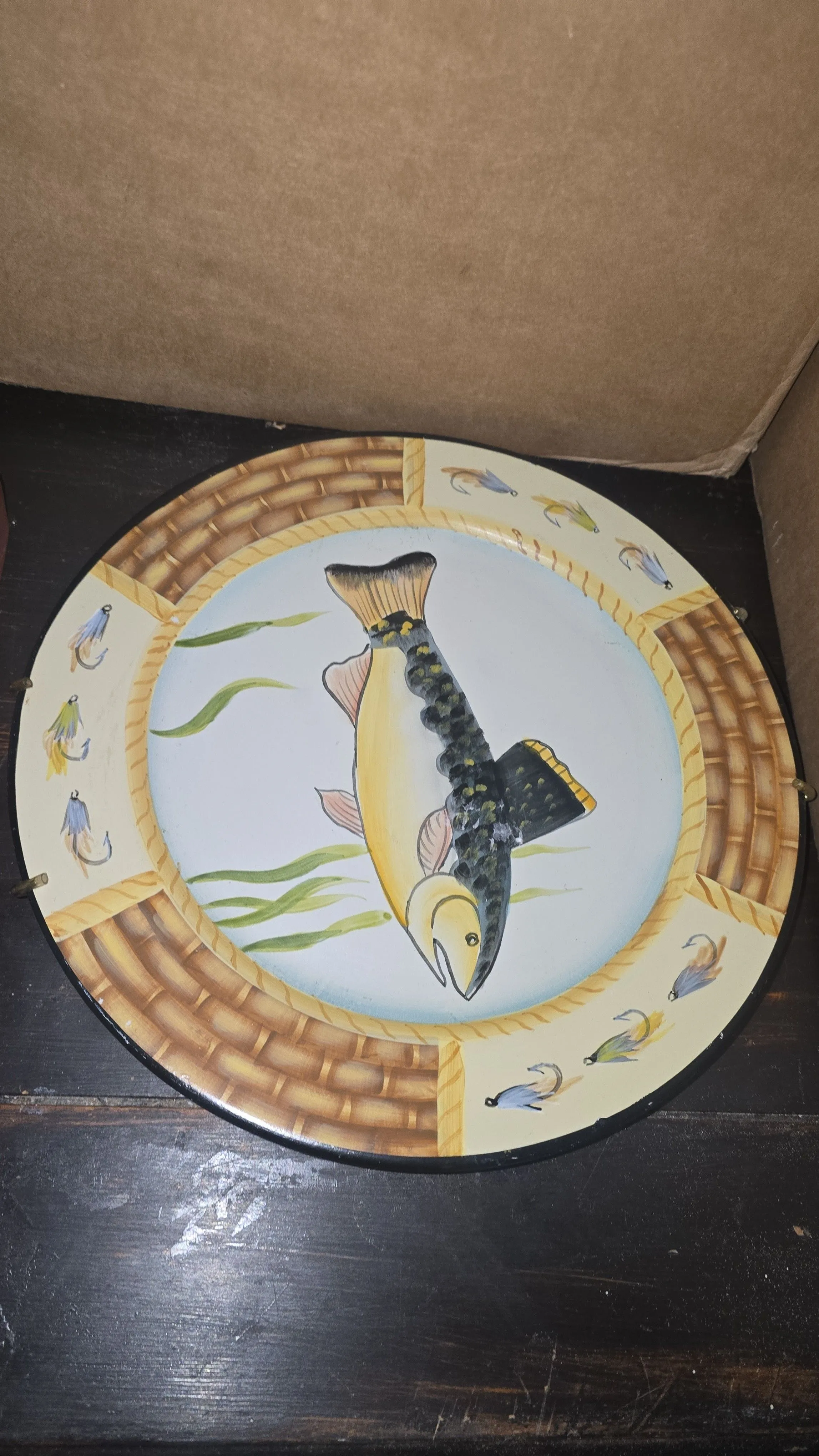 Product image for fathera day fish plate and hanger