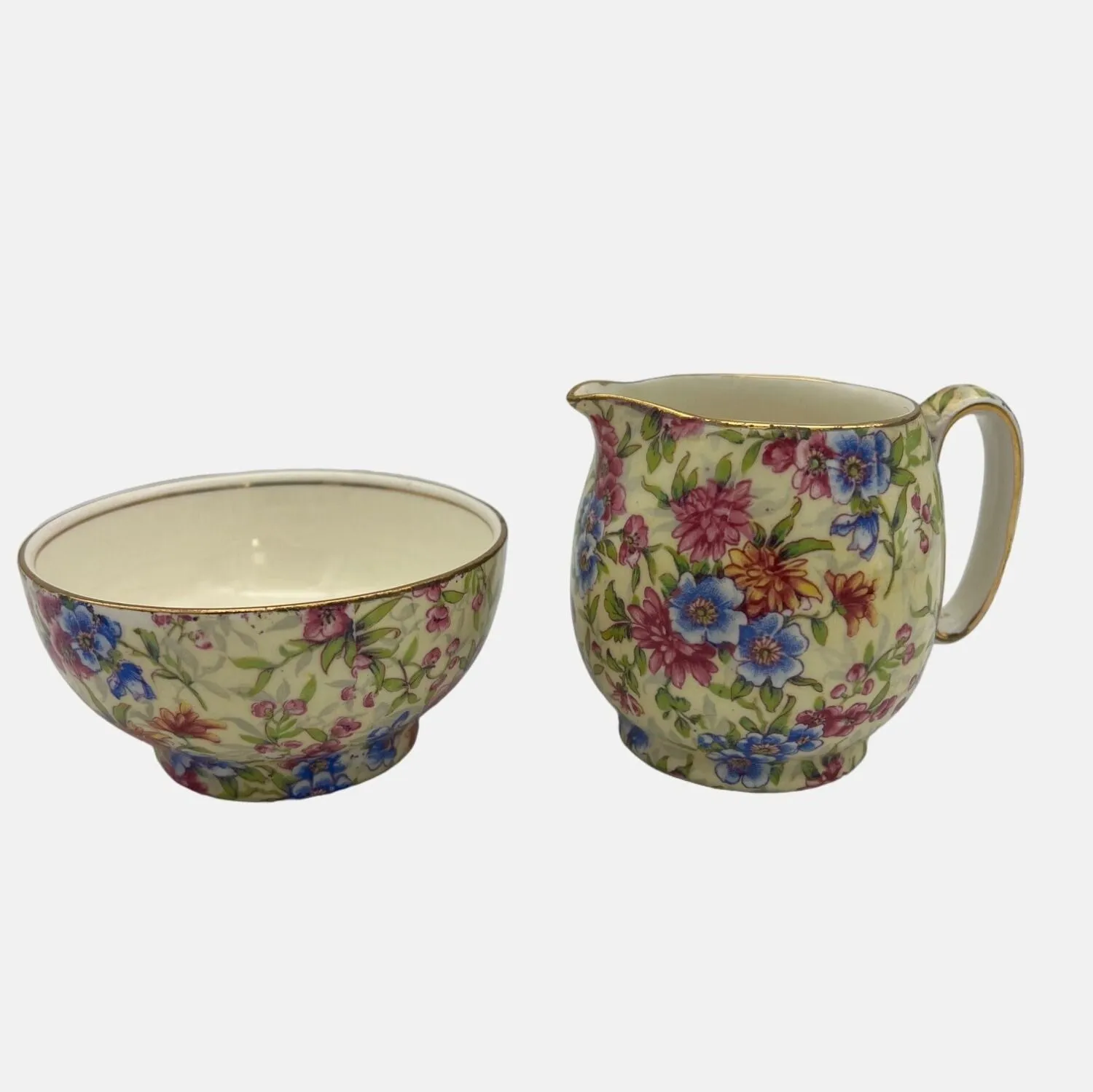 Product image for Royal Winton Mayfair Countess Creamer & Albans Open Sugar Bowl Vintage Chintz