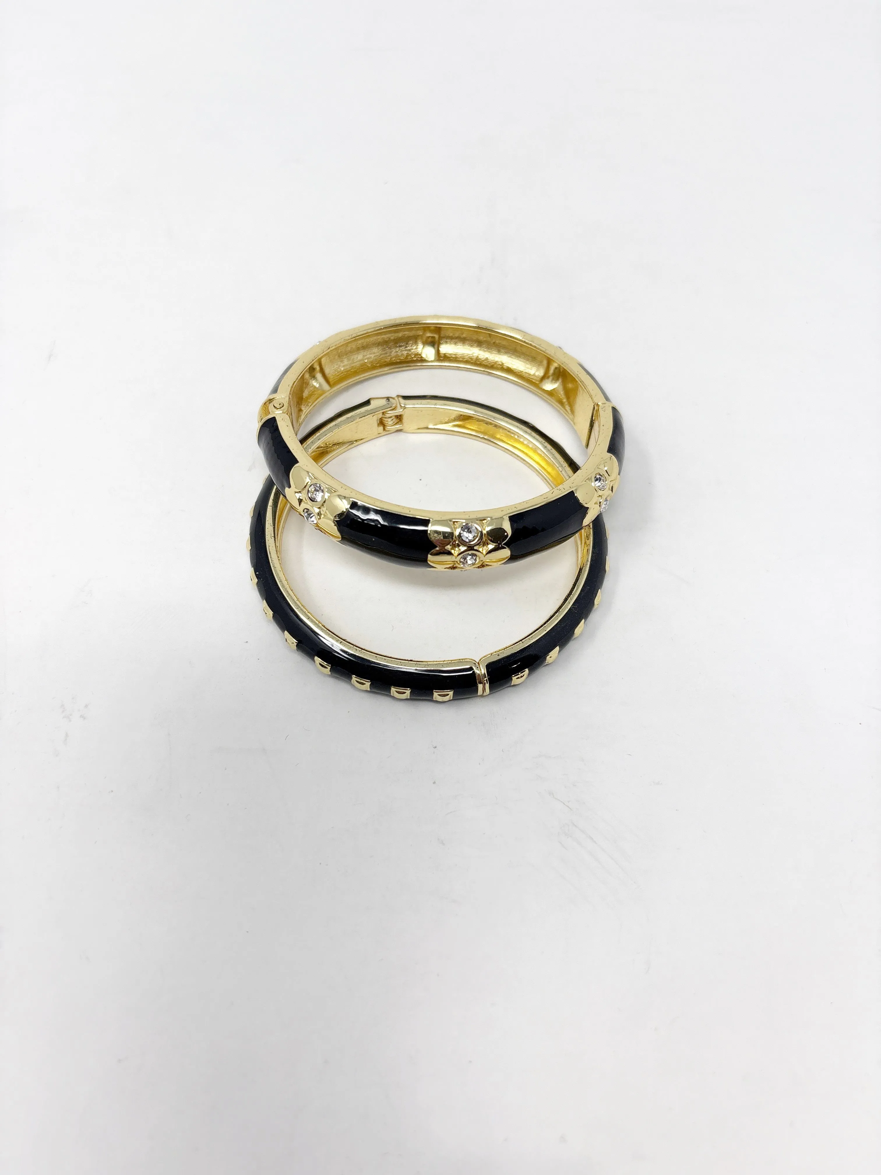 Product image for #309 Talbots Set of 2 Hinged Bracelets; Color: Black