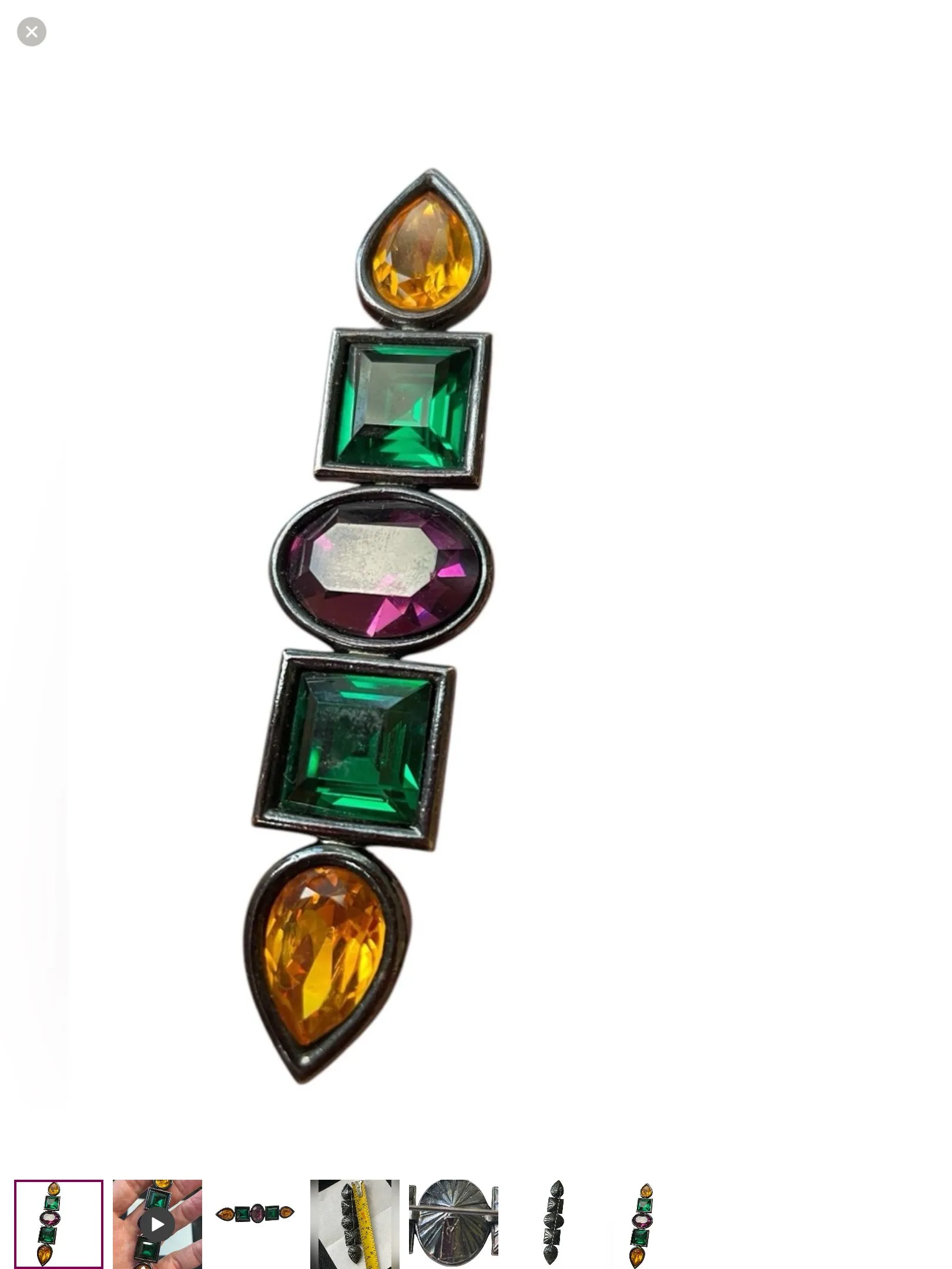 Product image for Vintage YSL Faceted Crystal Brooch