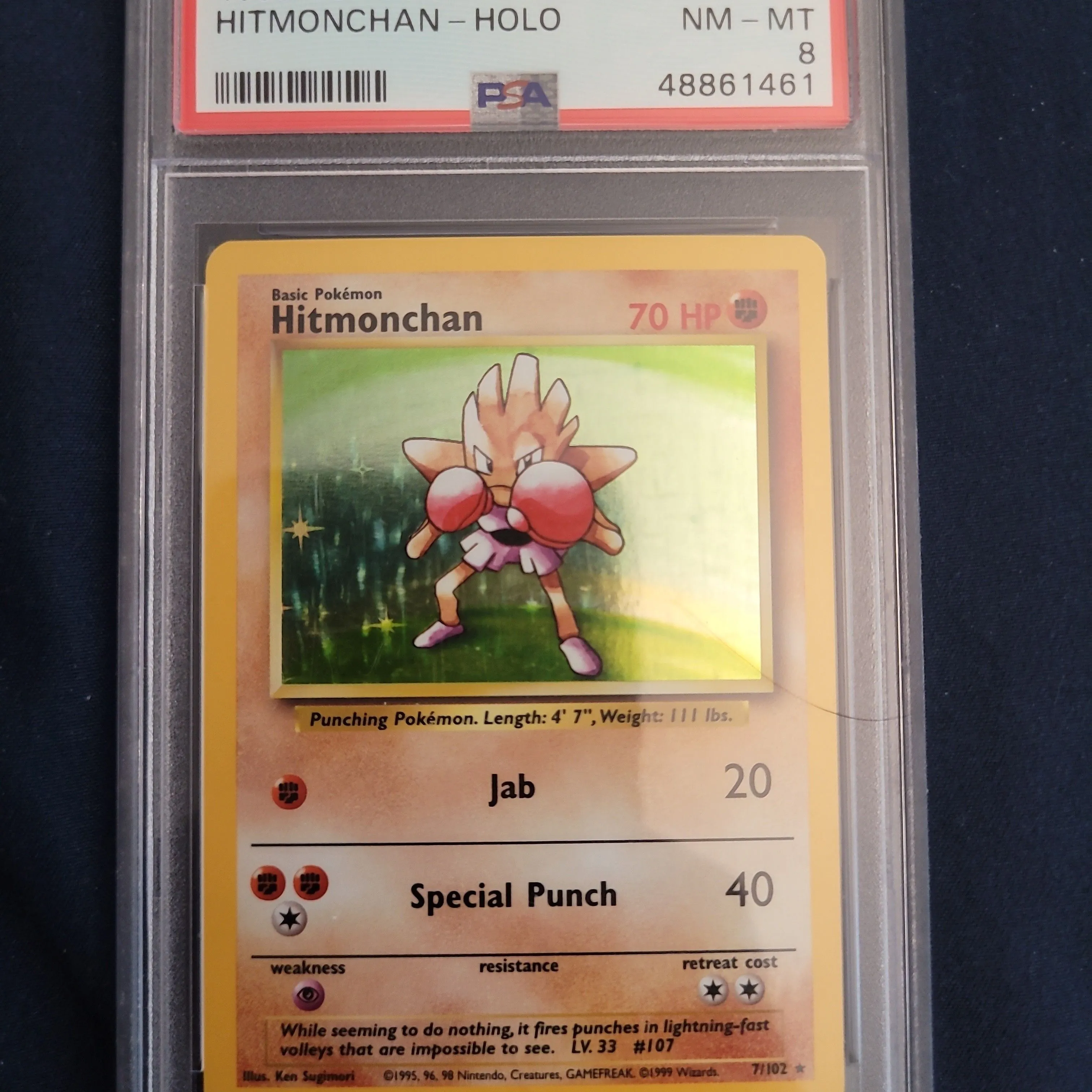 Product image for 1999 Pokemon Game Hitmonchan-Holo  PSA NM-MT 8