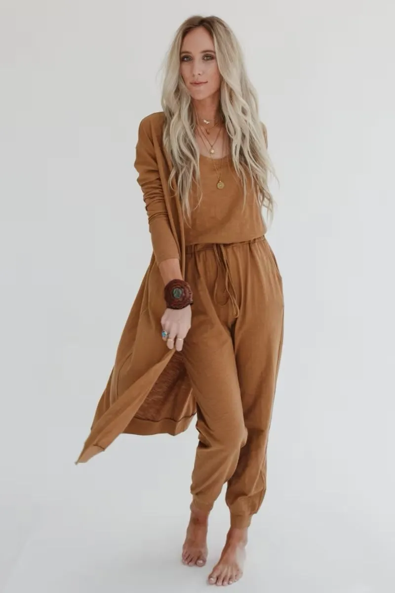Product image for A23. THREE BIRD NEST jumpsuit and cardigan SET! MEDIUM