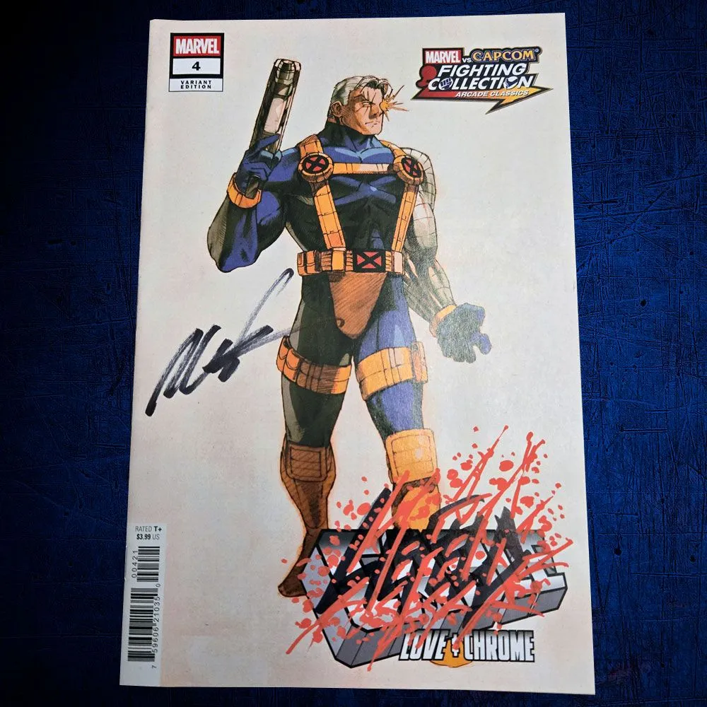 Product image for Cable: Love & Chrome #4 Capcom Variant + BLOOD SPLATTER CHISEL