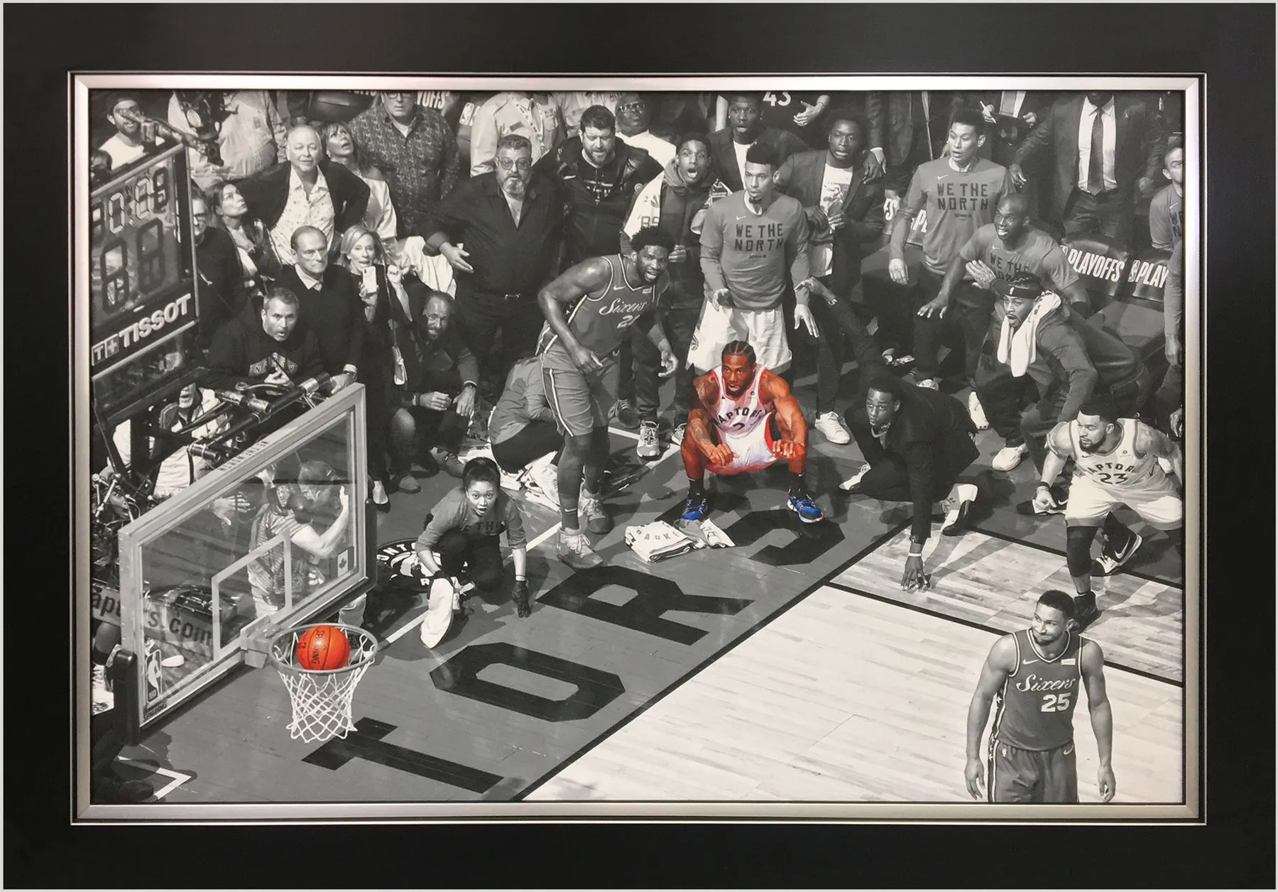 Product image for Kawhi Leonard Framed Canvas - Toronto Raptors Game Winning Shot