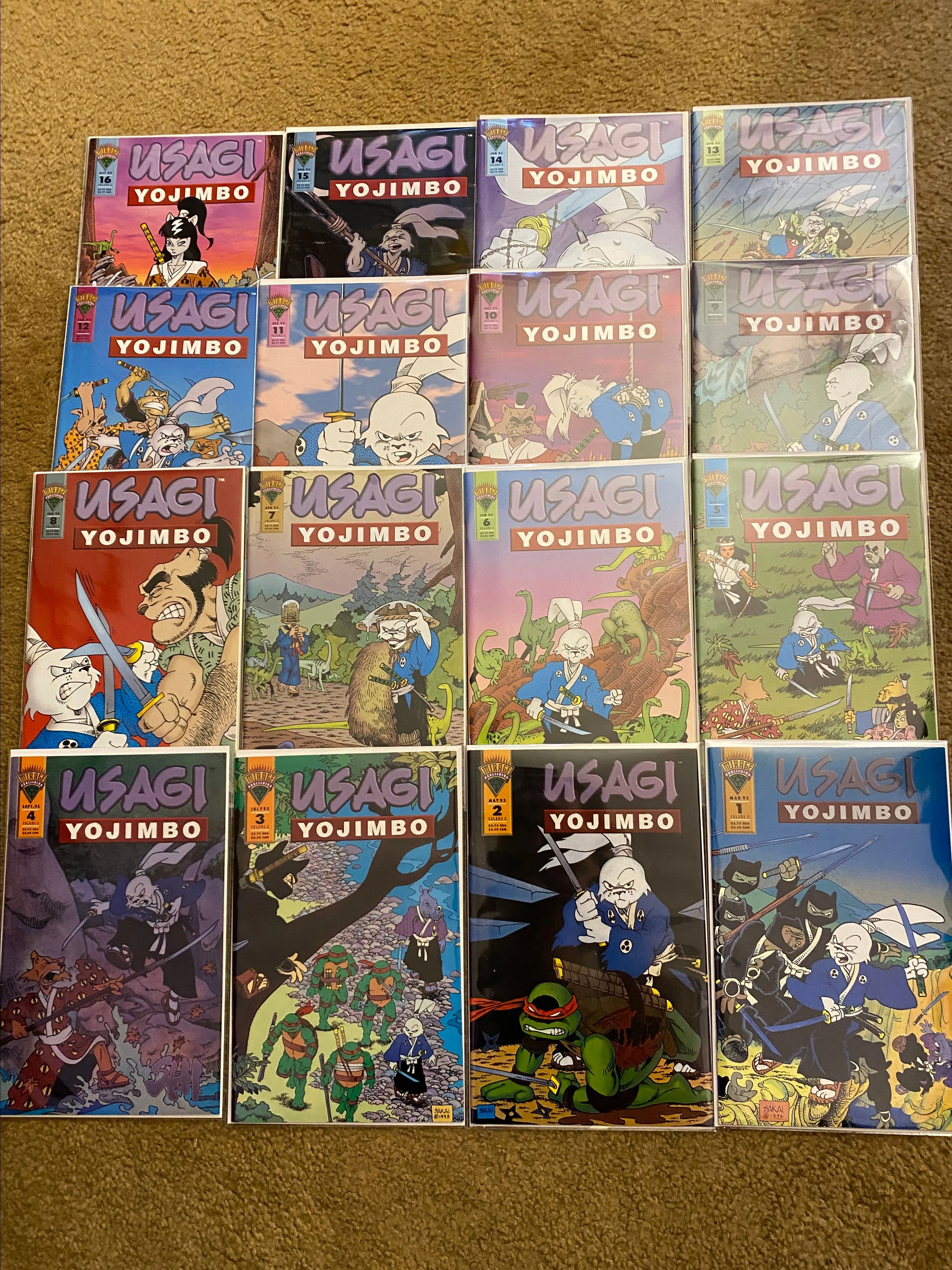 Product image for COMPLETE SERIES Usagi Yojimbo #1-16 Vol 2! (1993-1995, Mirage) TMNT Stan Sakai